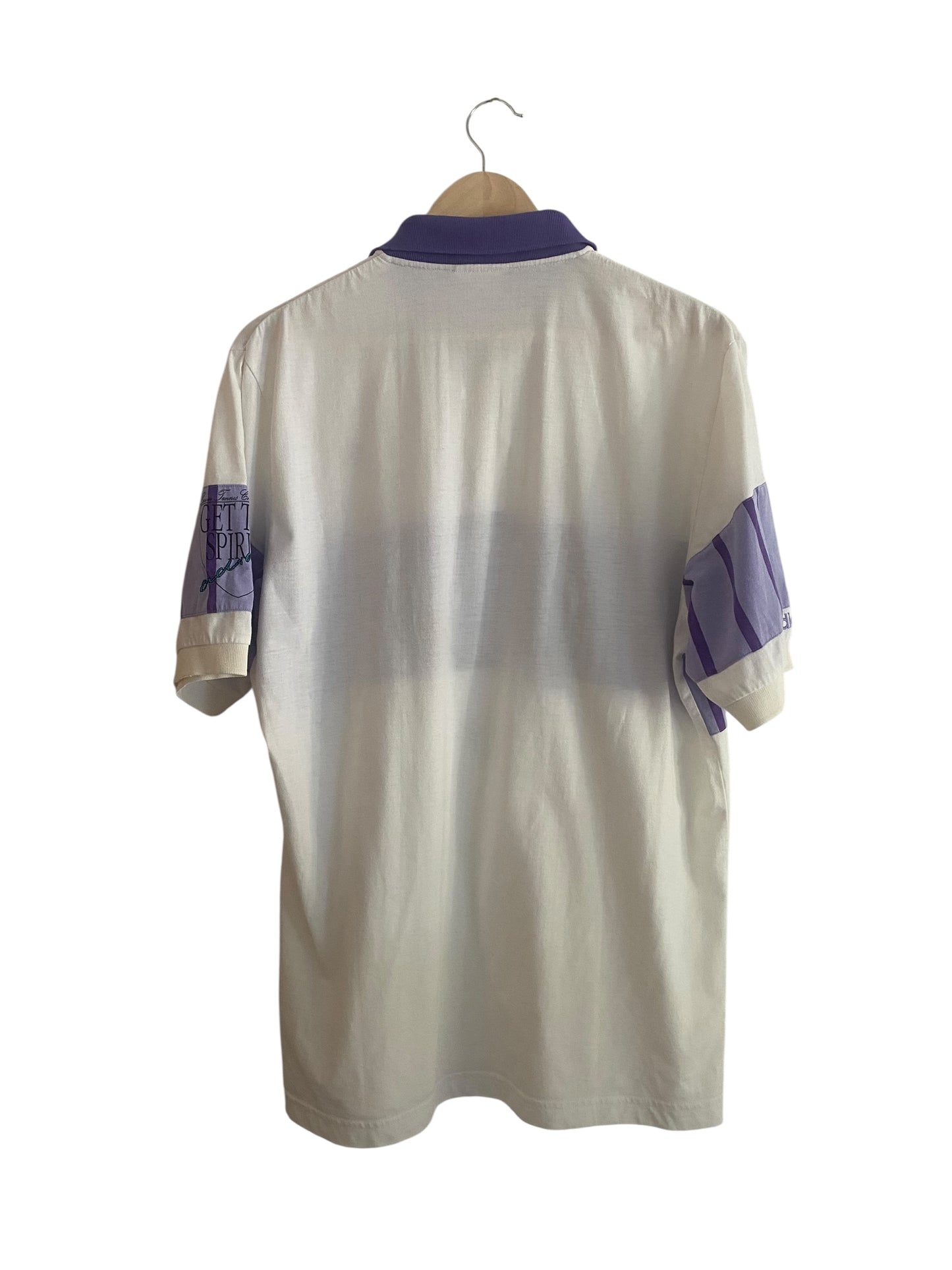 š¾ Tricou Vintage Adidas Polo Tennis āAt The Centre Courtā ā MÄrime 52 (potrivit L)