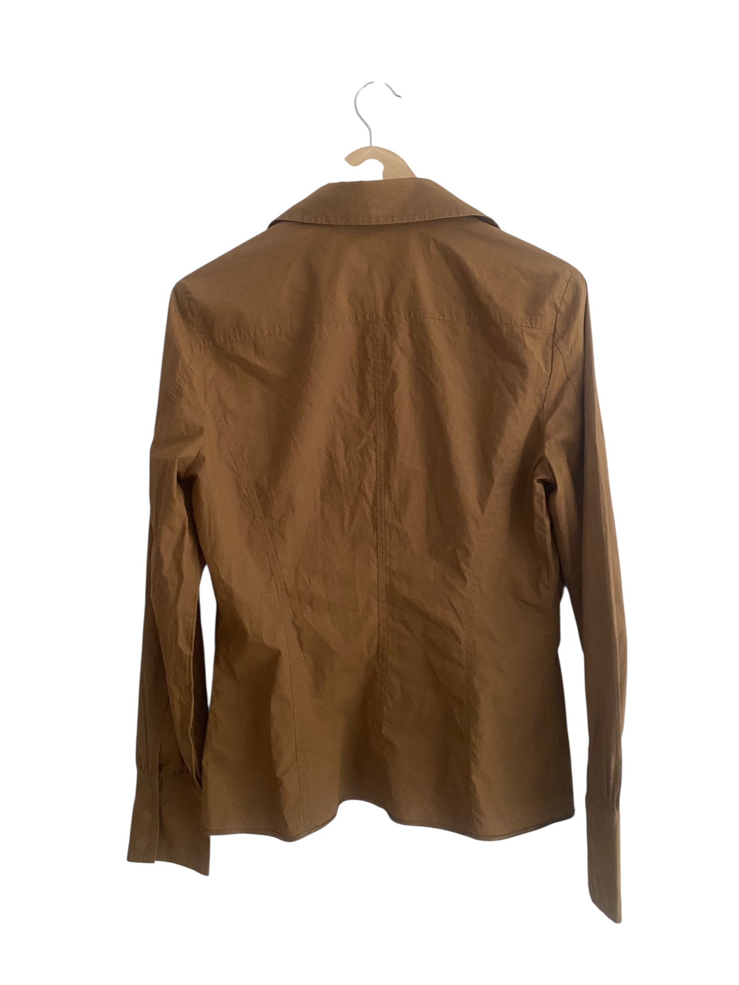 🧥 Geacă Vintage Iceberg din Bumbac Maro – Guler Stil ’70 – Mărime L