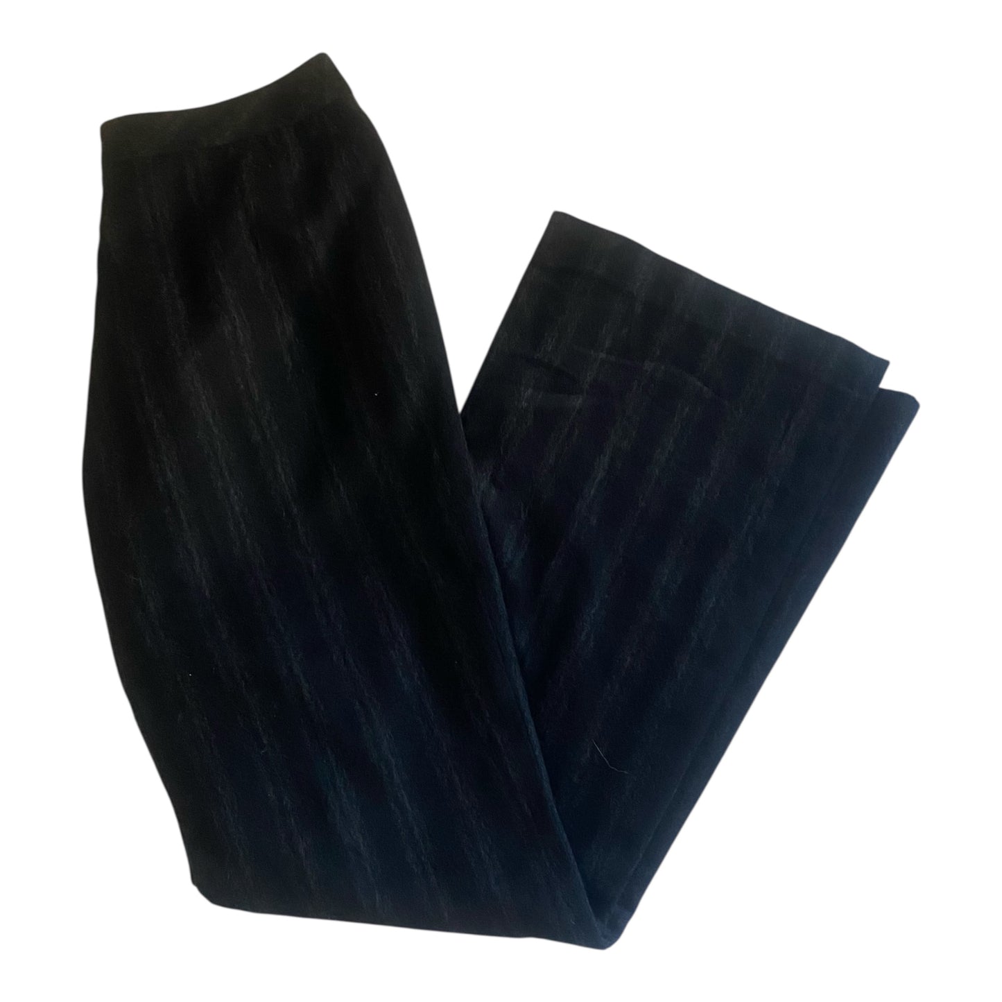 Pantaloni Y2K – Lână Neagră cu Dungi Fine – Bootcut – EU 38