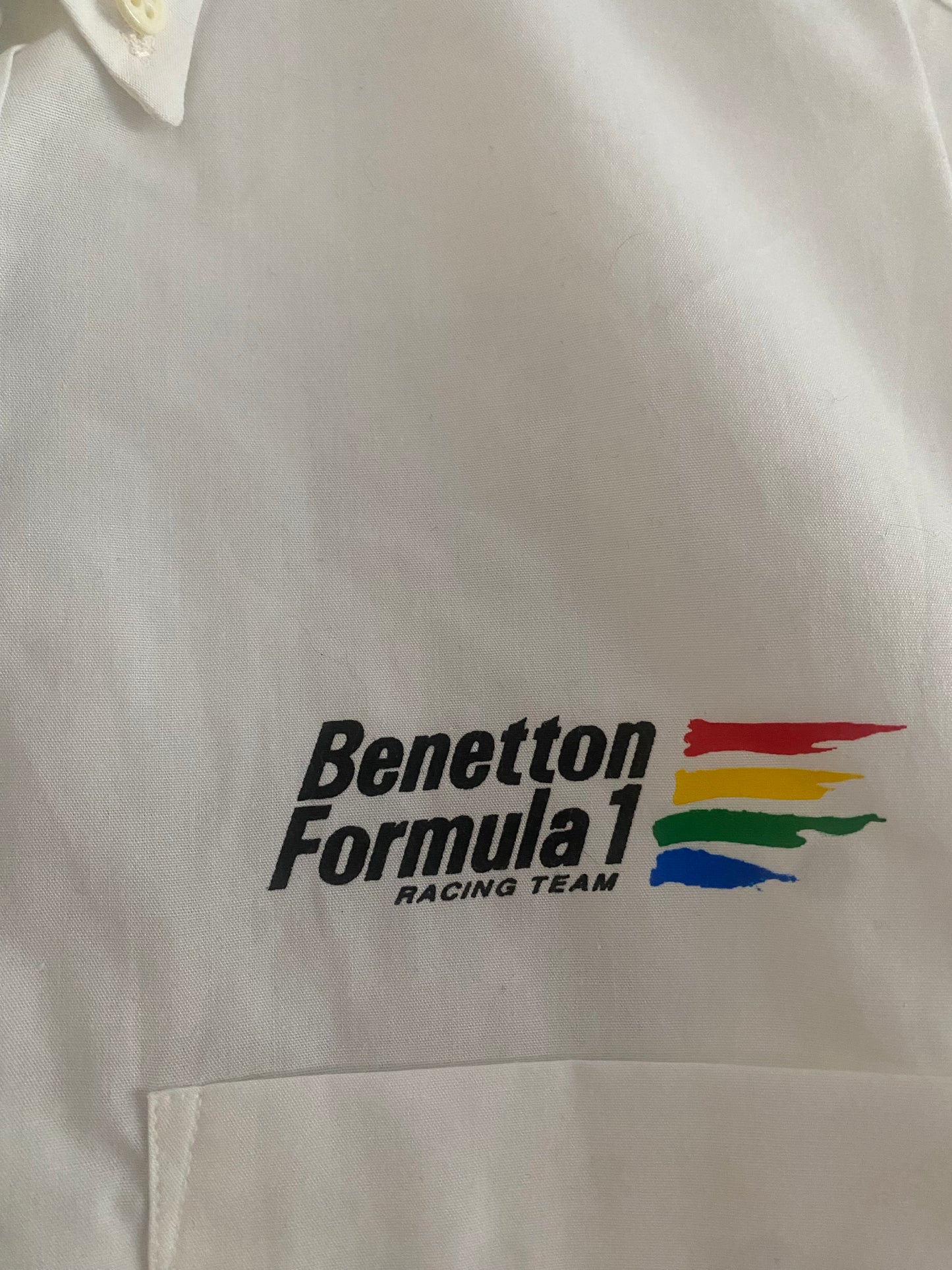 Vintage Benetton Formula 1 Racing Team White Short Sleeve Skirt