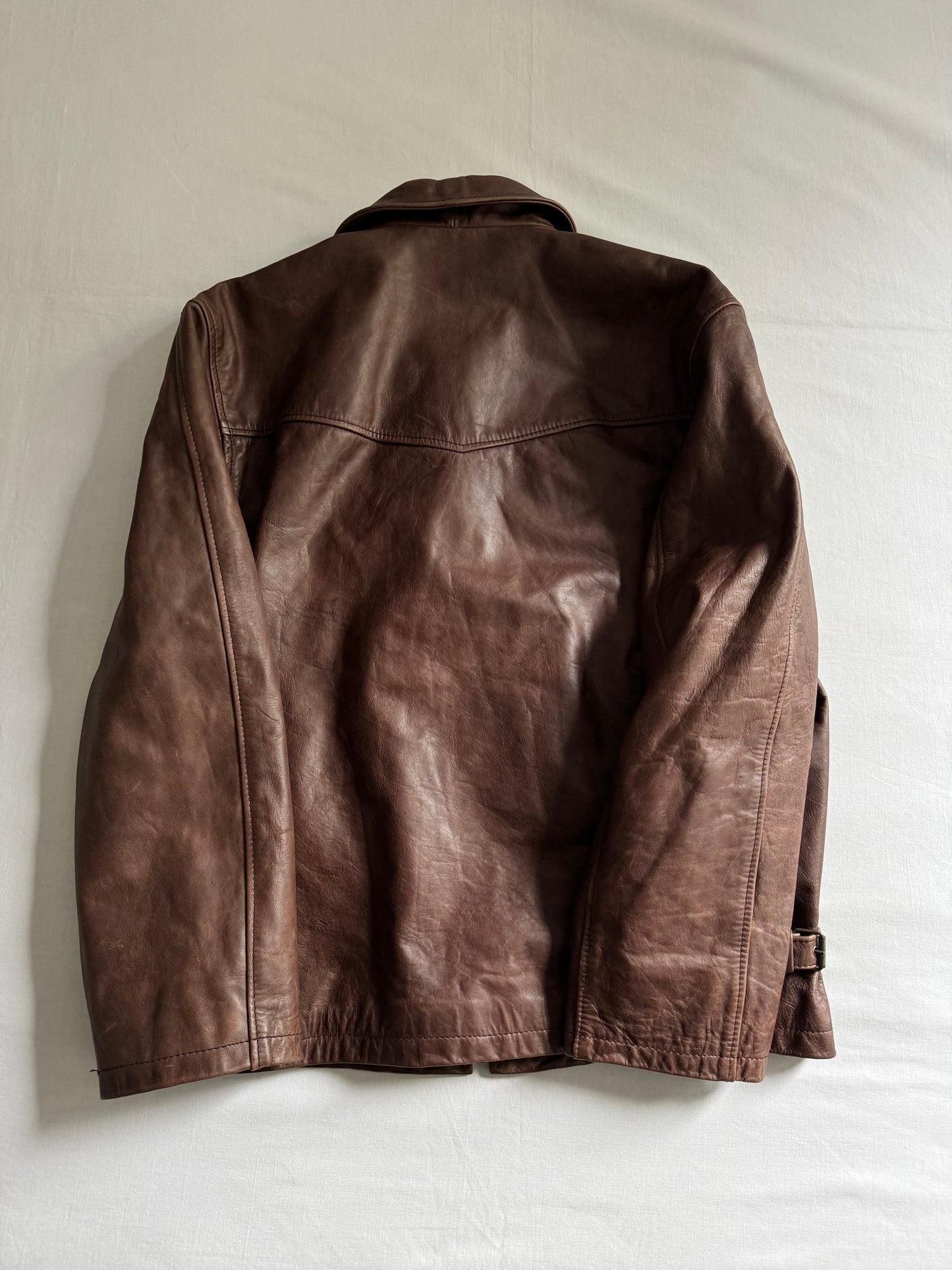 🧥 Geacă Vintage din Piele Maro cu Guler și Căptușeală Detasabilă din Faux Shearling – Mărime M (Made in Italy)