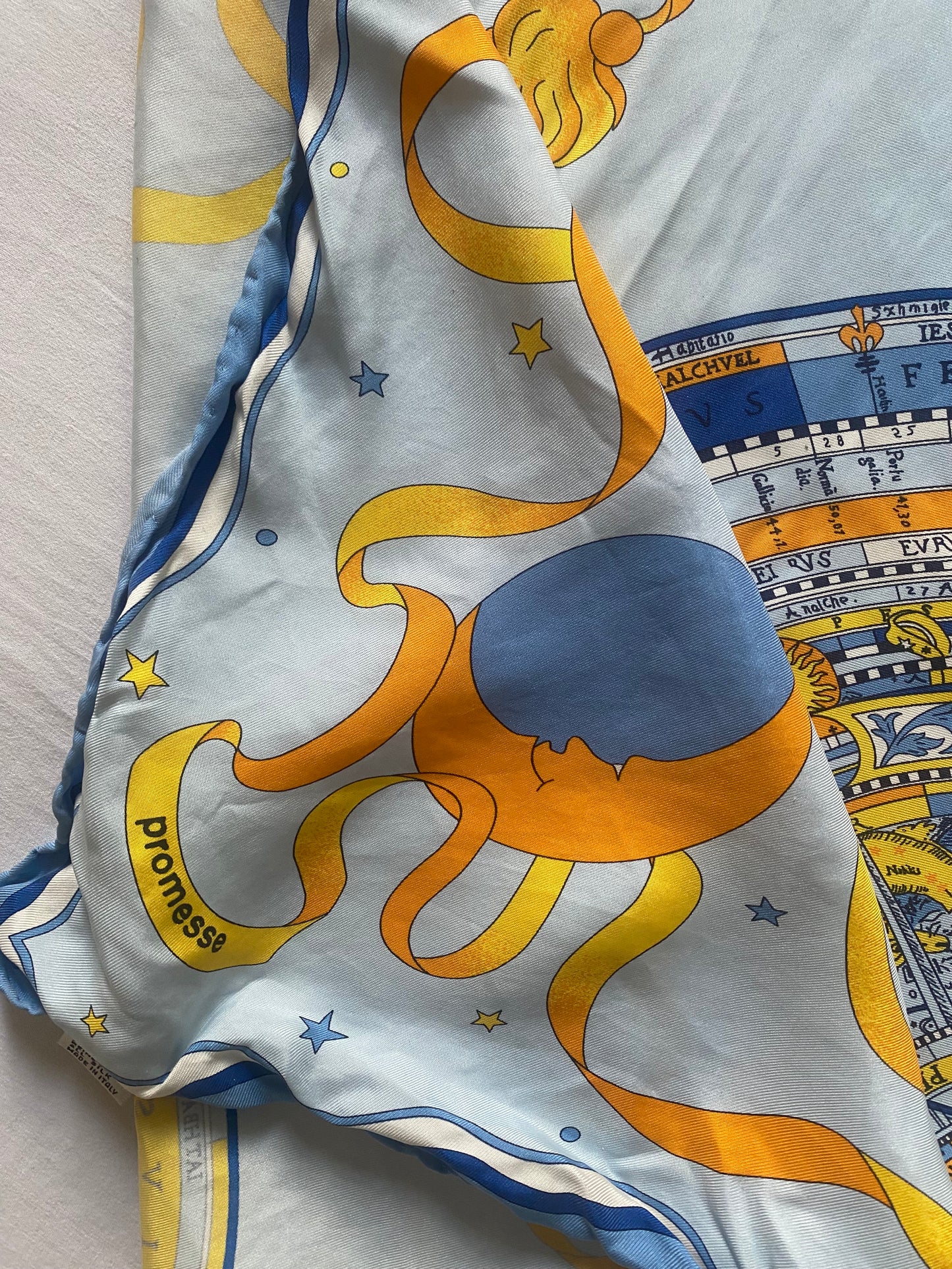 Vintage Audemars Piguet Astrology Printer Silk Scarf
