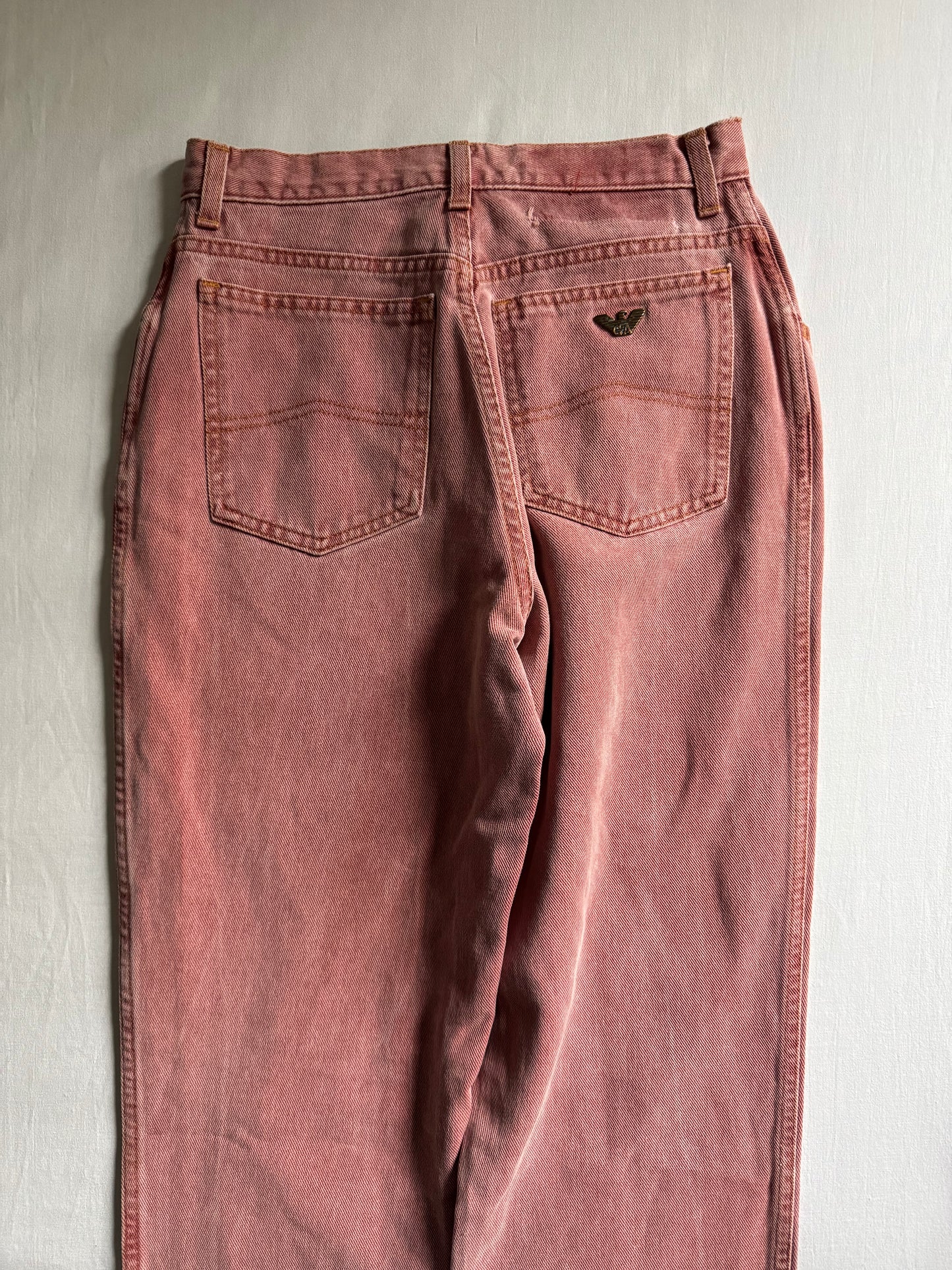 🧱 Jeans Vintage Armani – 80’s – Burnt Brick Red – US 30 / EU 40