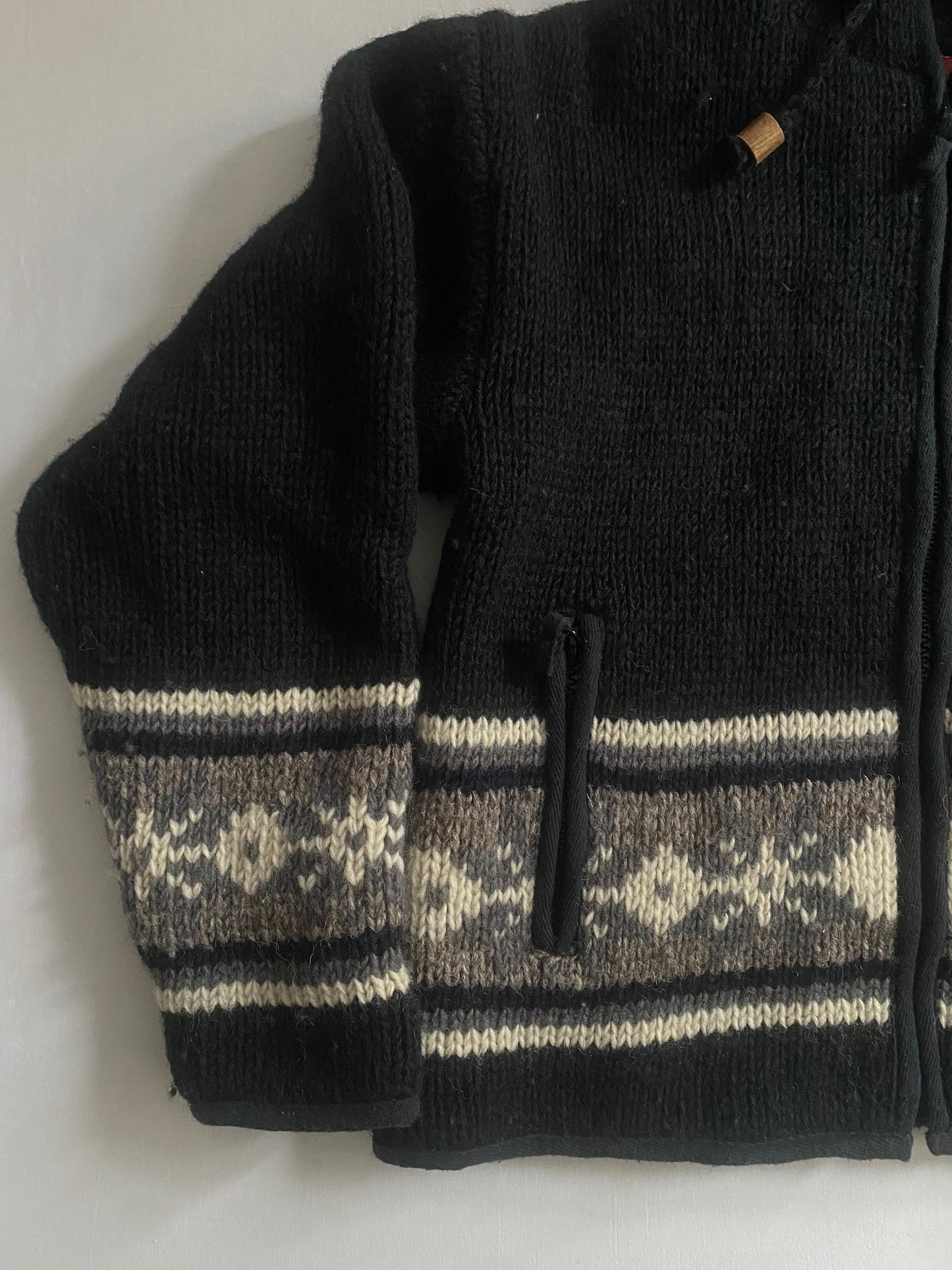 🇳🇵 Hanorac Vintage din Lână – Fleece Lined – Made in Nepal – Women’s S/M