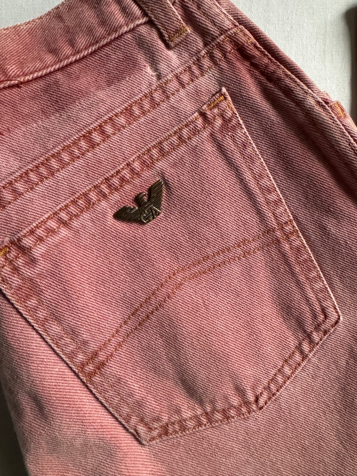 🧱 Jeans Vintage Armani – 80’s – Burnt Brick Red – US 30 / EU 40