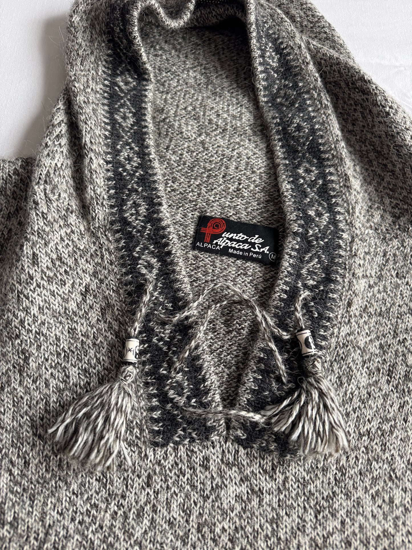 🧶 Hoodie Vintage Alpaca Peruvian – M Bărbați