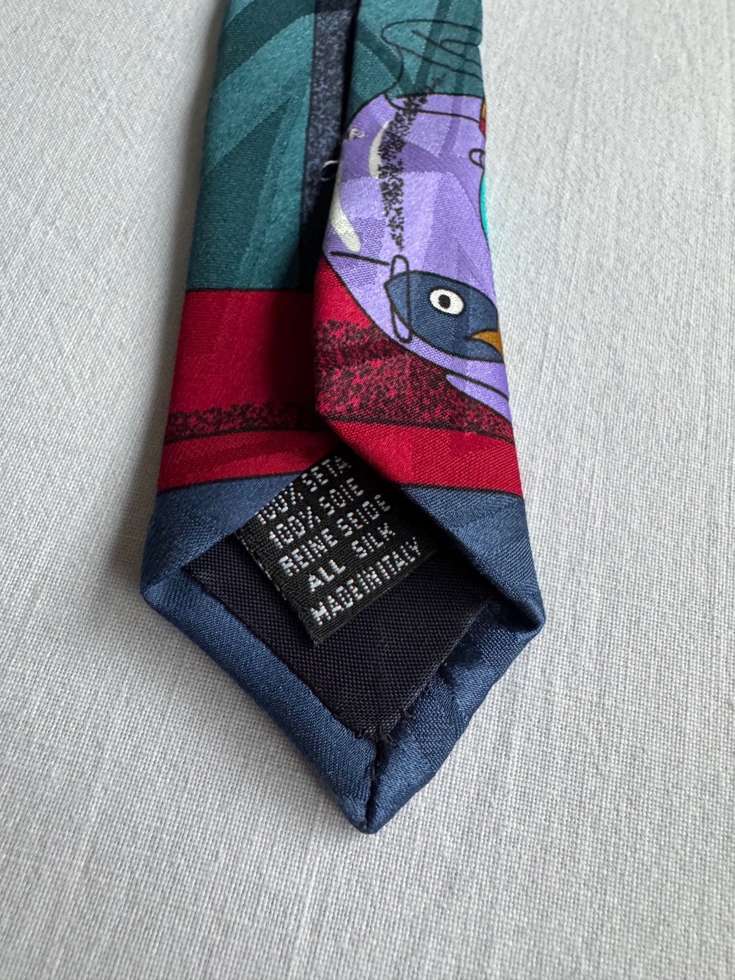 š¶ CravatÄ Vintage Disney din MÄtase cu Print Goofy ā Made in Italy