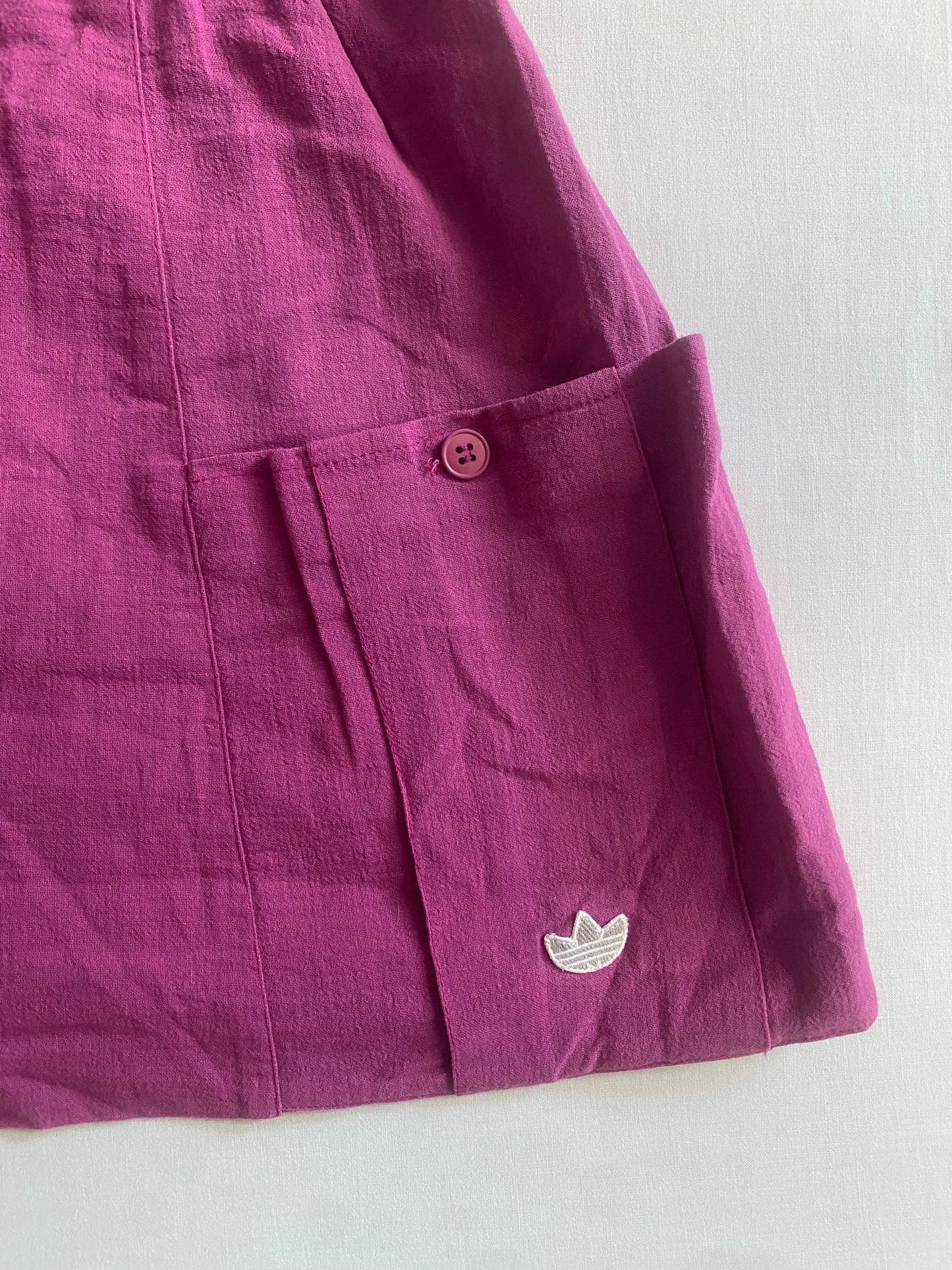 Fustă Adidas Vintage 80s Roz-Mov – Made in France – Talie Elastică 🎾💜