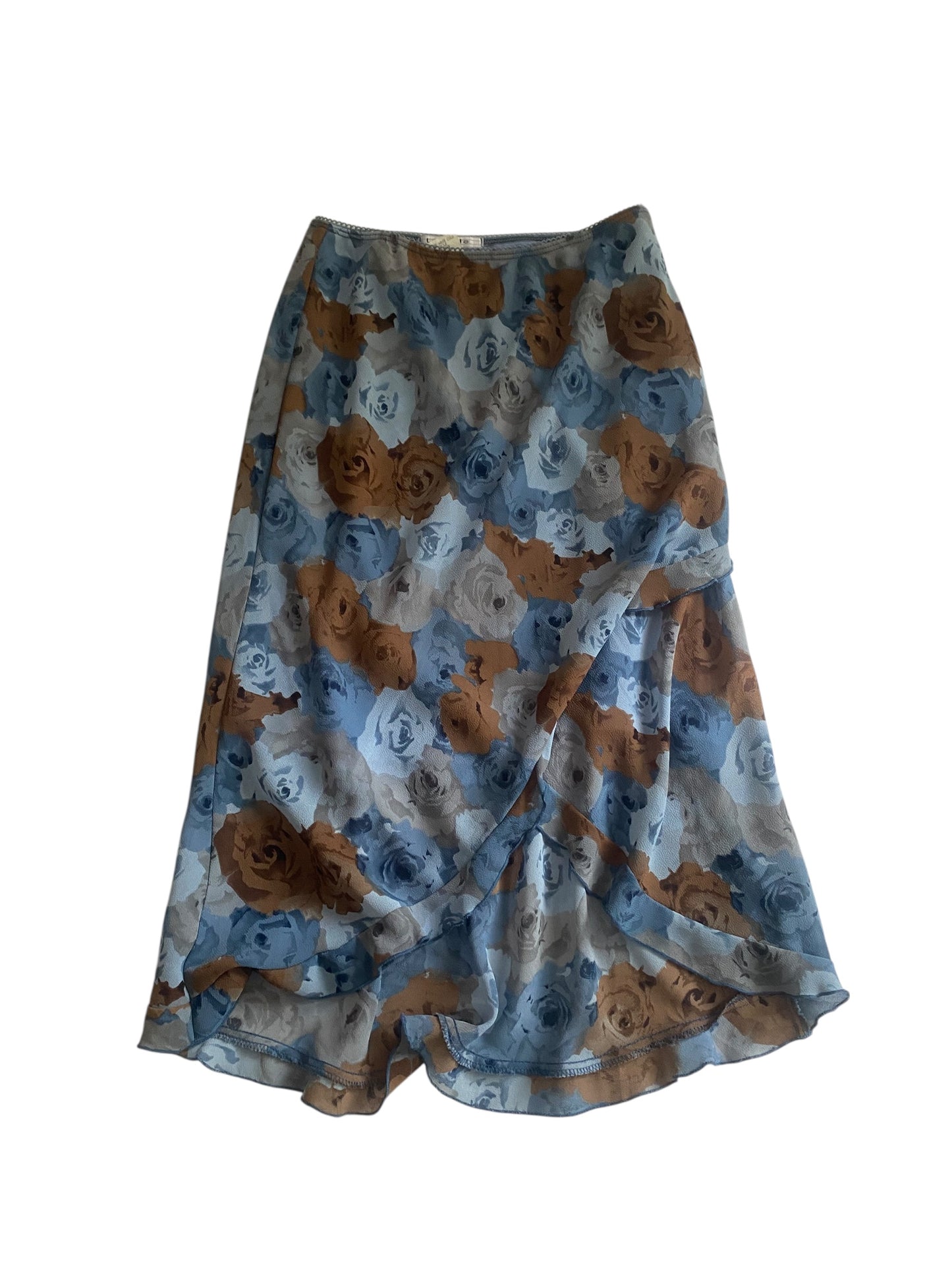 Fustă Midi Y2K Florală – Made in USA – Mărime US 7 🌼🇺🇸