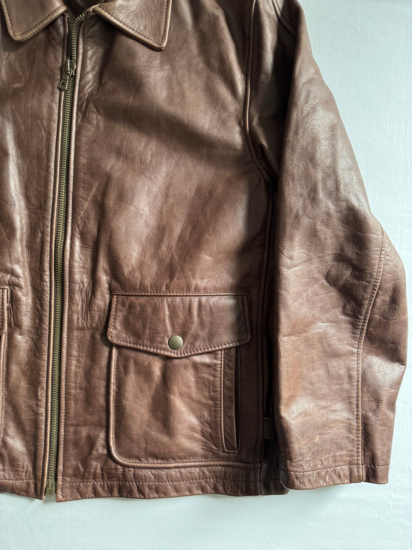 🧥 Geacă Vintage din Piele Maro cu Guler și Căptușeală Detasabilă din Faux Shearling – Mărime M (Made in Italy)