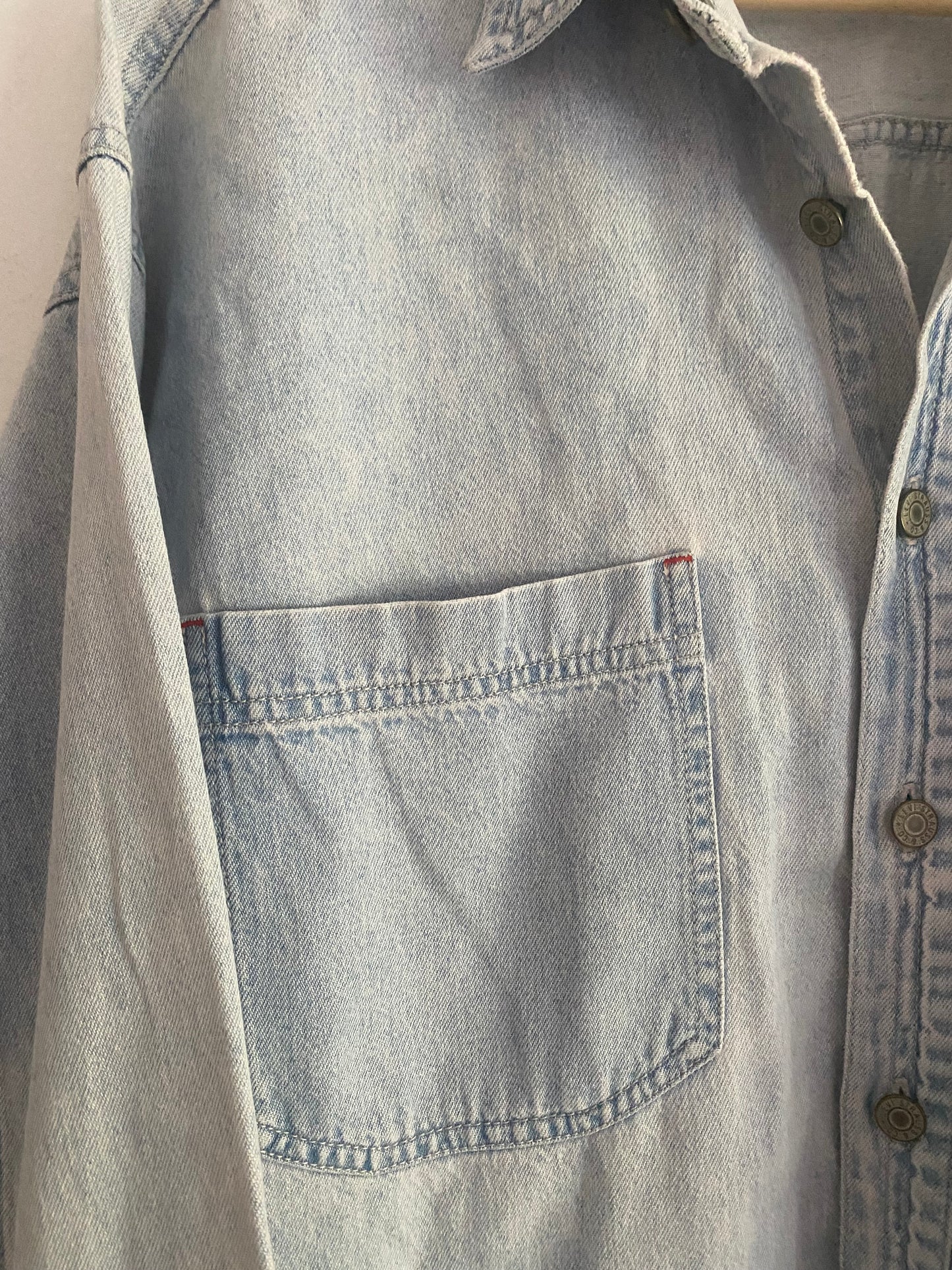 Cămașă Vintage Levi’s – Bumbac Heavy Washed, Albastru, Mărime M Oversized