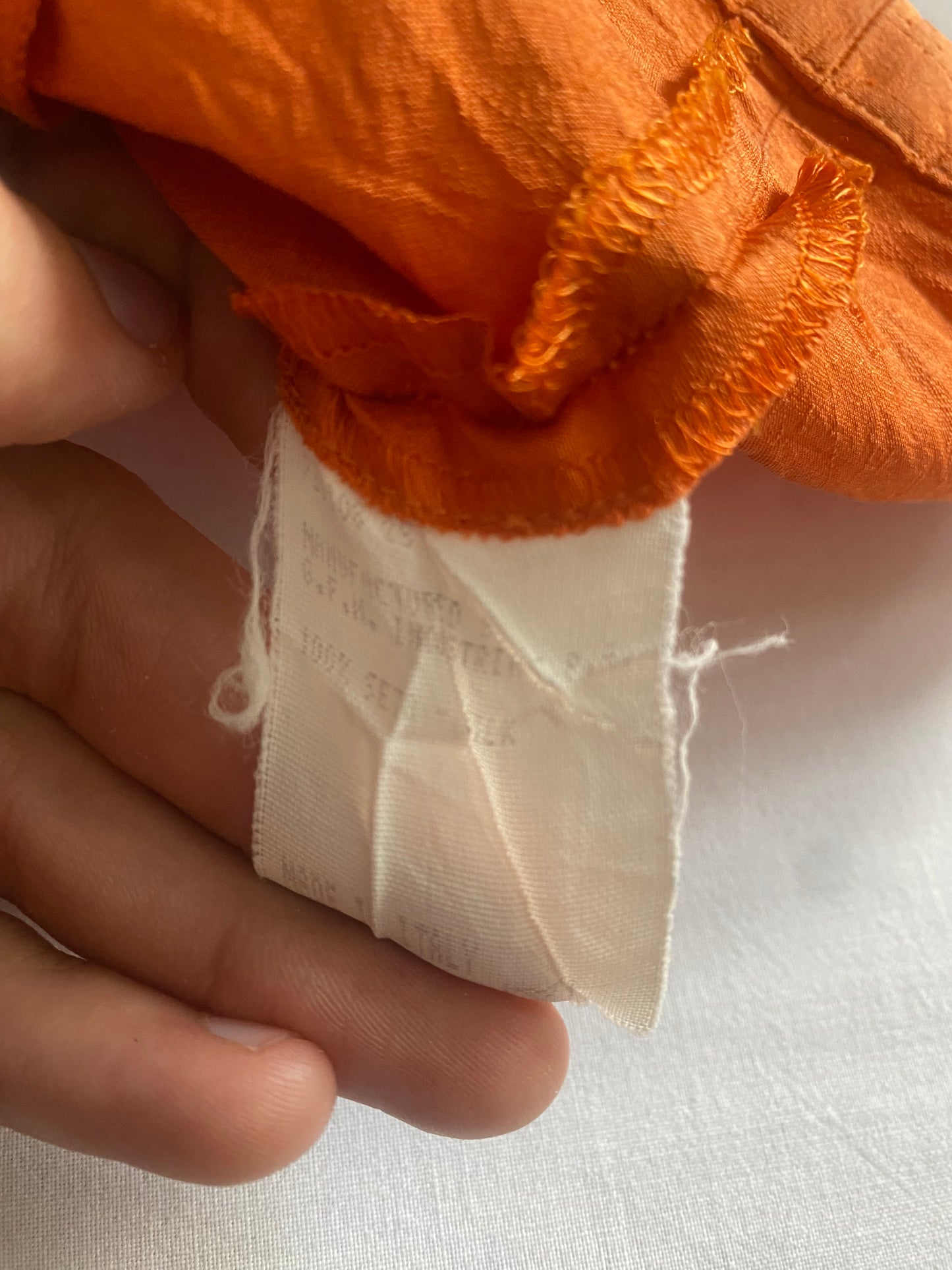 🍊 Top/Vest Y2K din Mătase Portocalie – Femei S/M – Made in Italy, Stil Archive