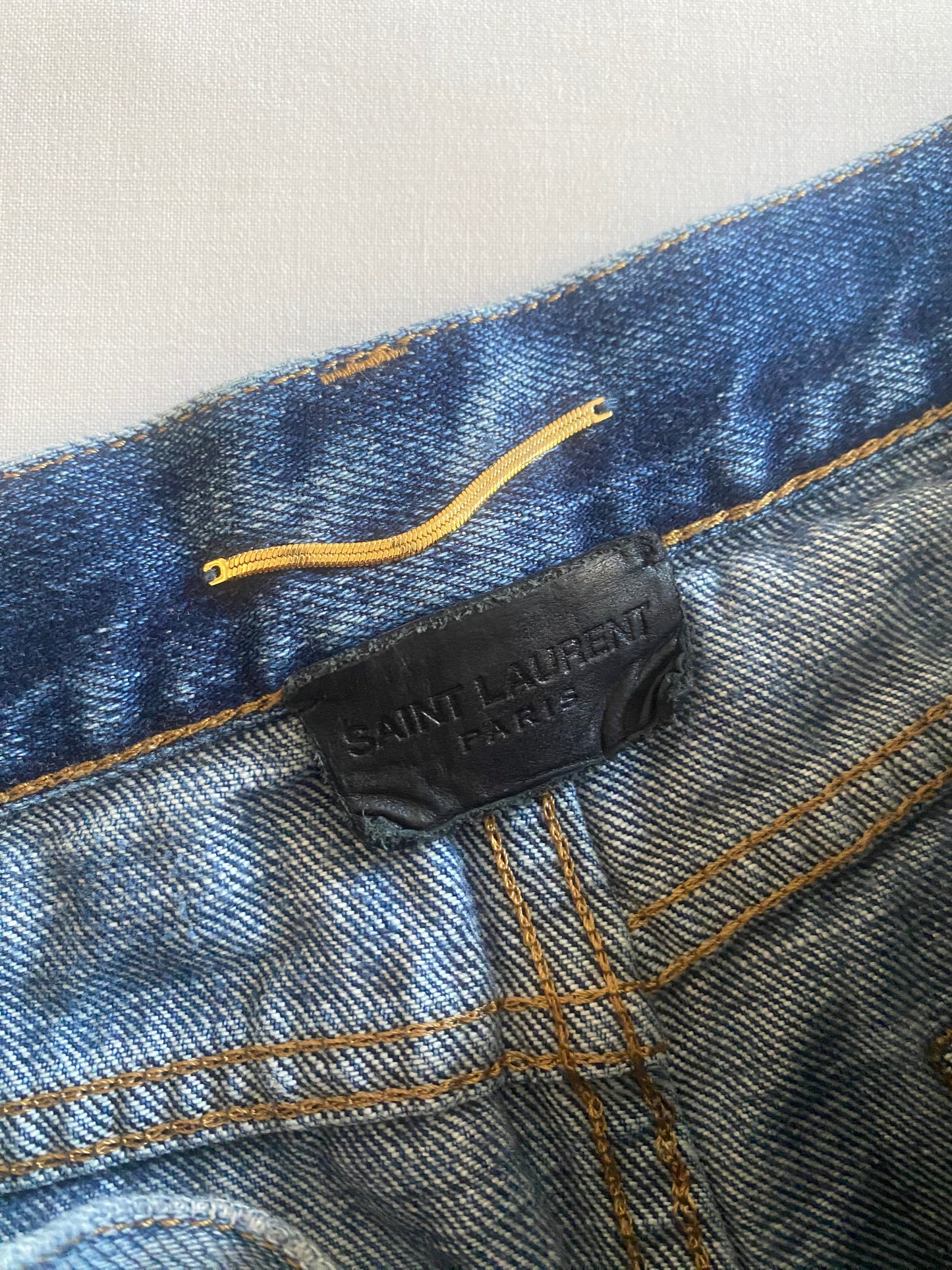 Fustă Denim Y2K Saint Laurent – Măsură Estimată S – Talie 36 cm 👖✨