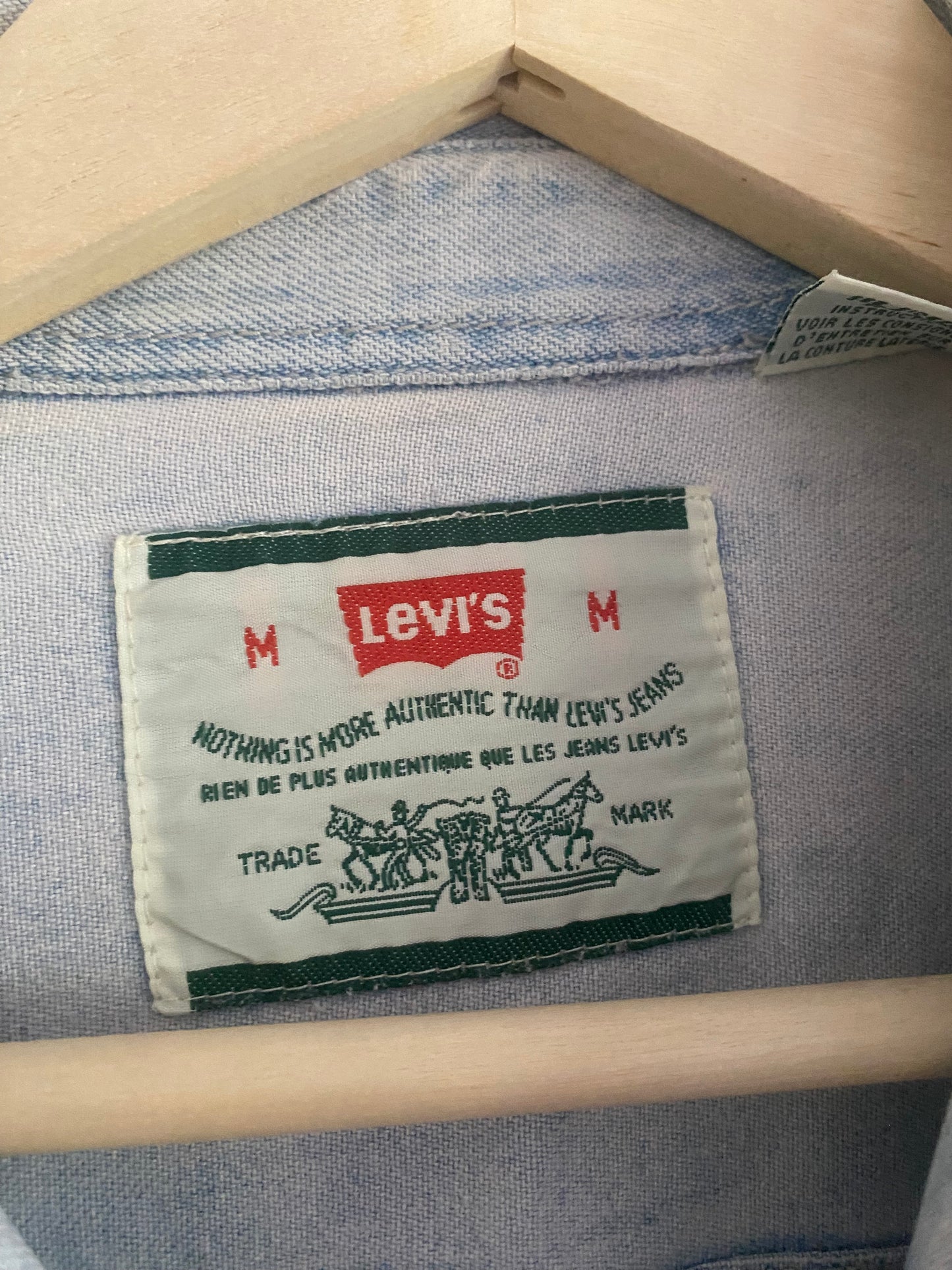 Cămașă Vintage Levi’s – Bumbac Heavy Washed, Albastru, Mărime M Oversized