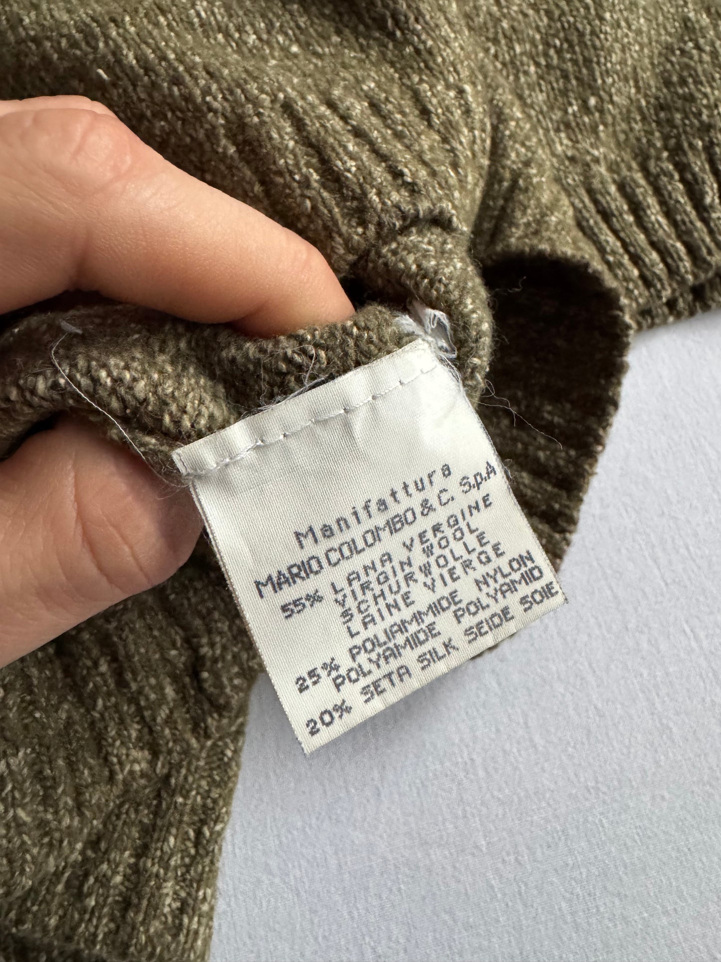 🧶 Hoodie Y2K Bărbați Verde Închis Tricotat din Lână Virgină și Mătase – S