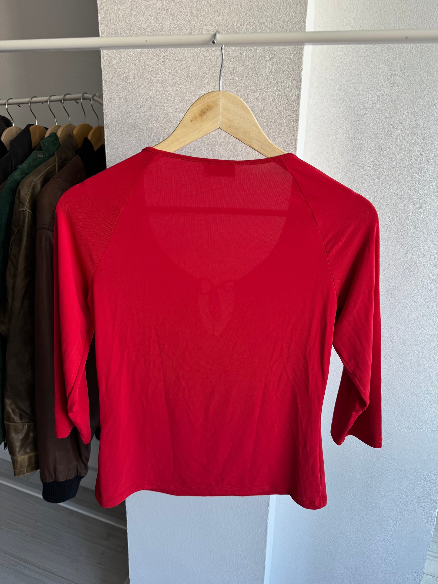 🍒 Top Y2K Rocco Barocco Red Top – EU 38 (M) – Made in Italy