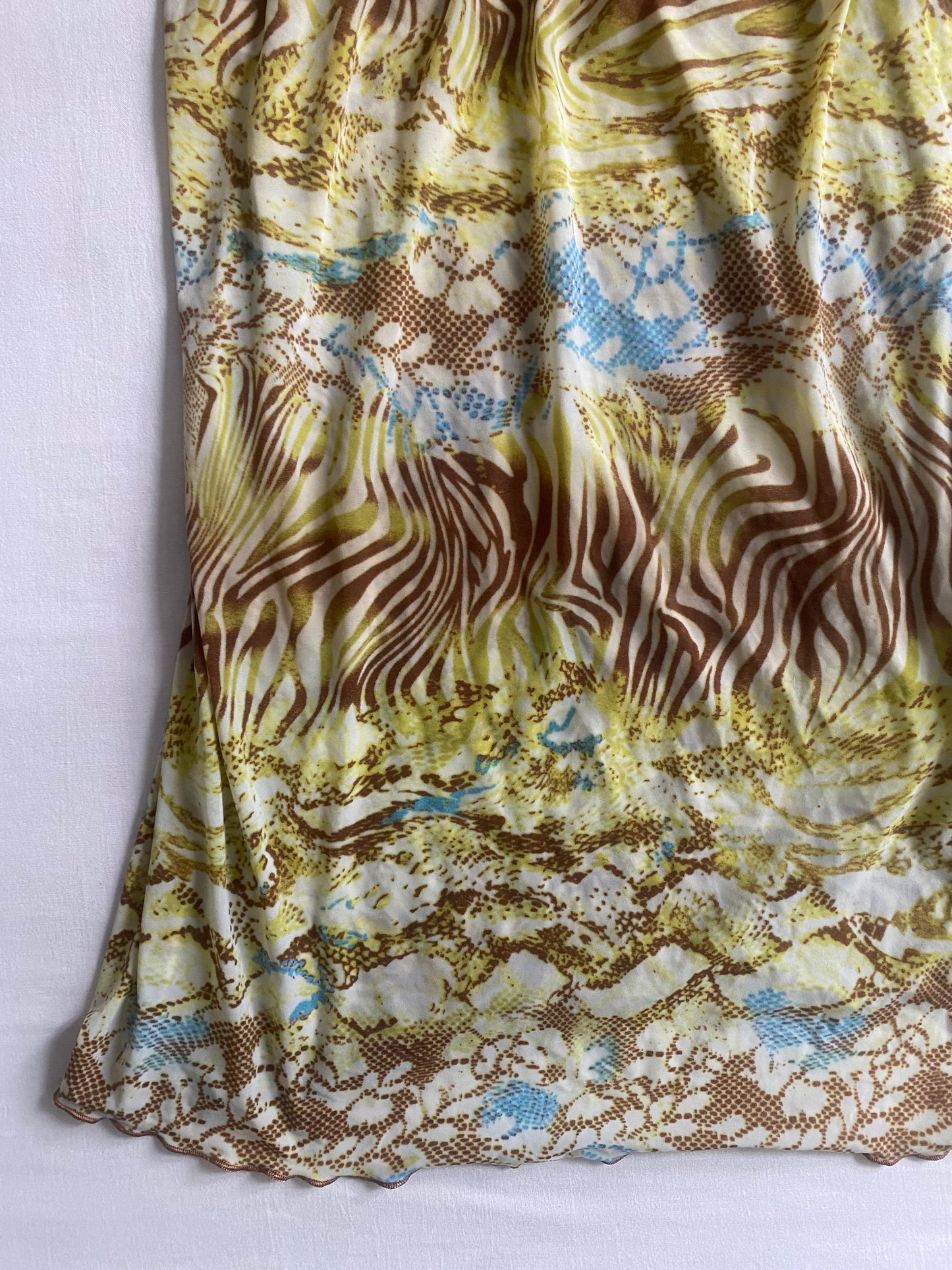 🐆 Top Y2K Dantelă & Animal Print – Mărime L