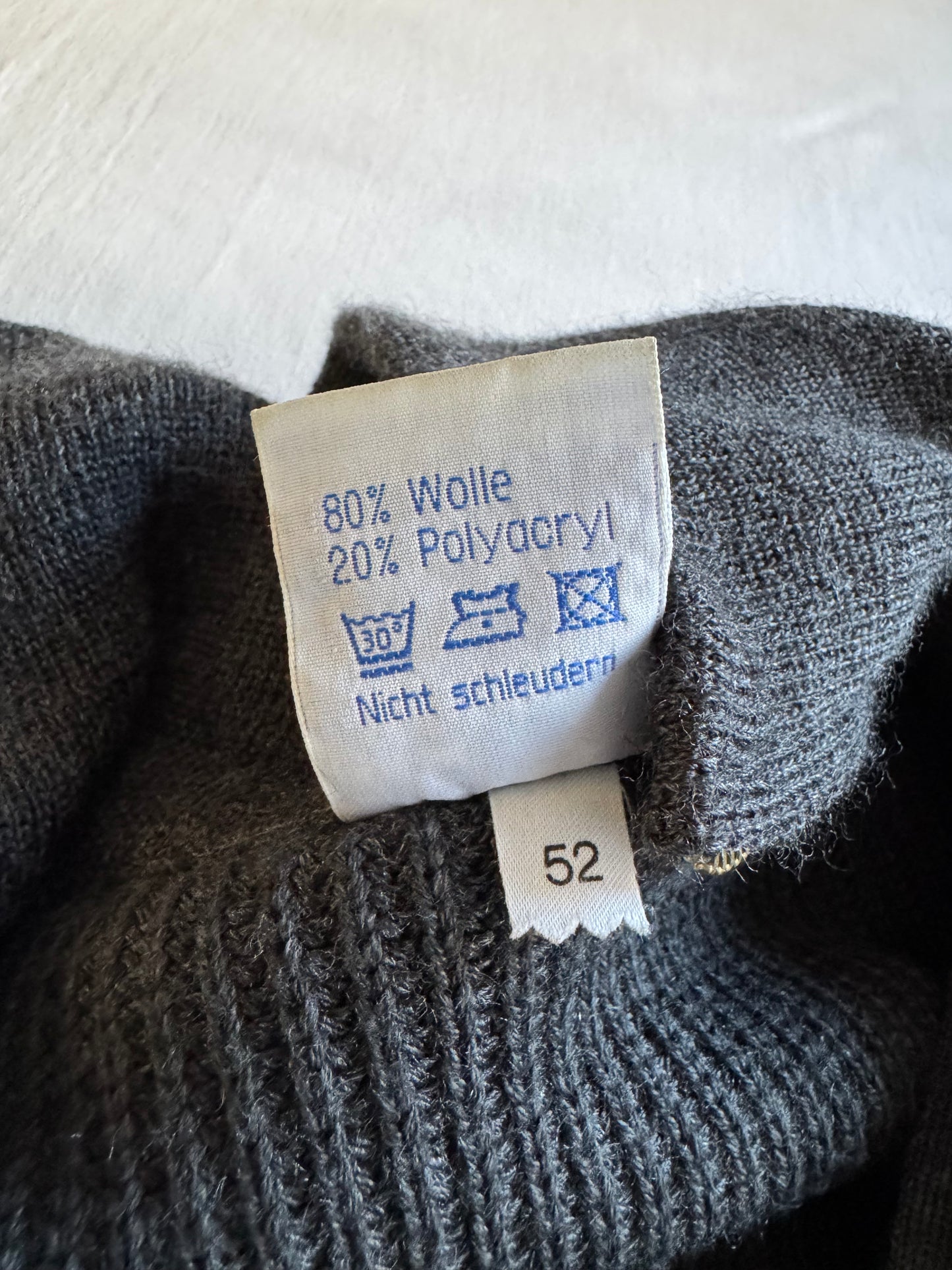 🎣 🧶 Pulover vintage fisherman quarter zip – gri închis – mărimea XL