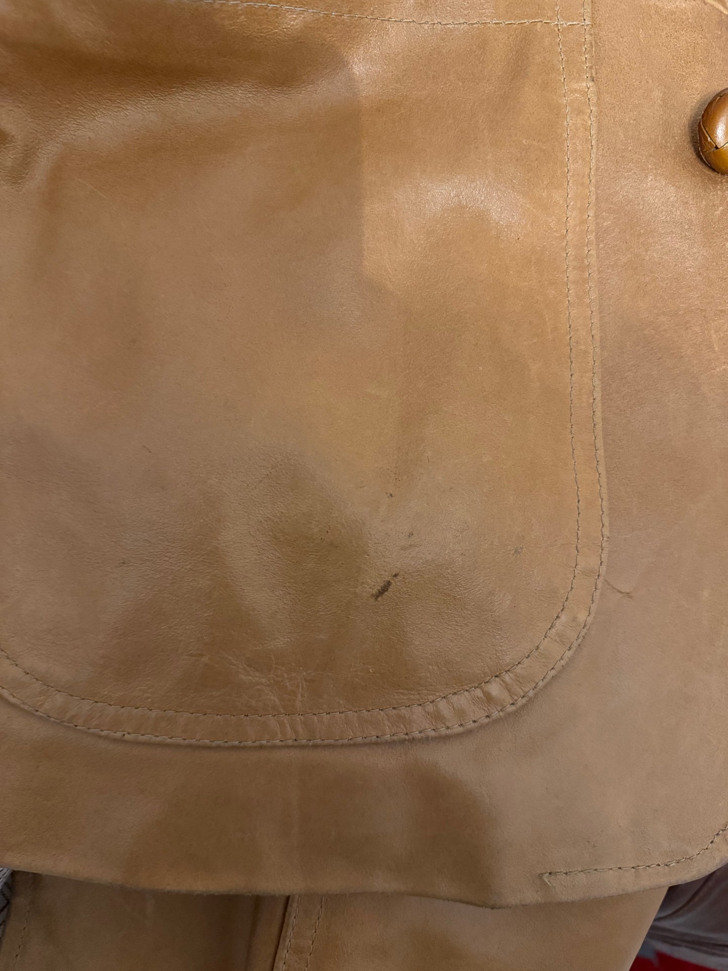 🥯 Vintage Chore Coat din Piele Maro Deschis - L (50)