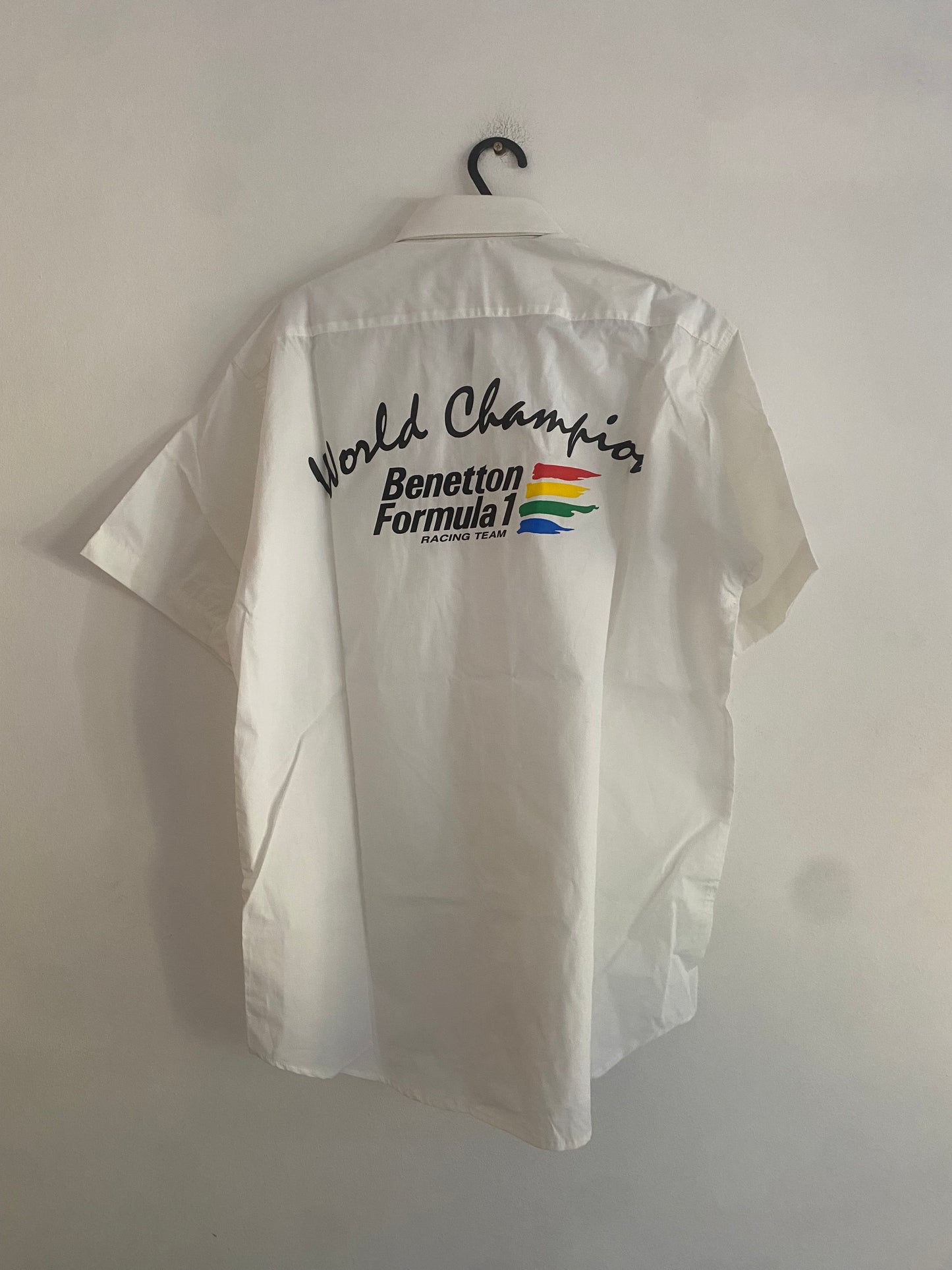 Vintage Benetton Formula 1 Racing Team White Short Sleeve Skirt