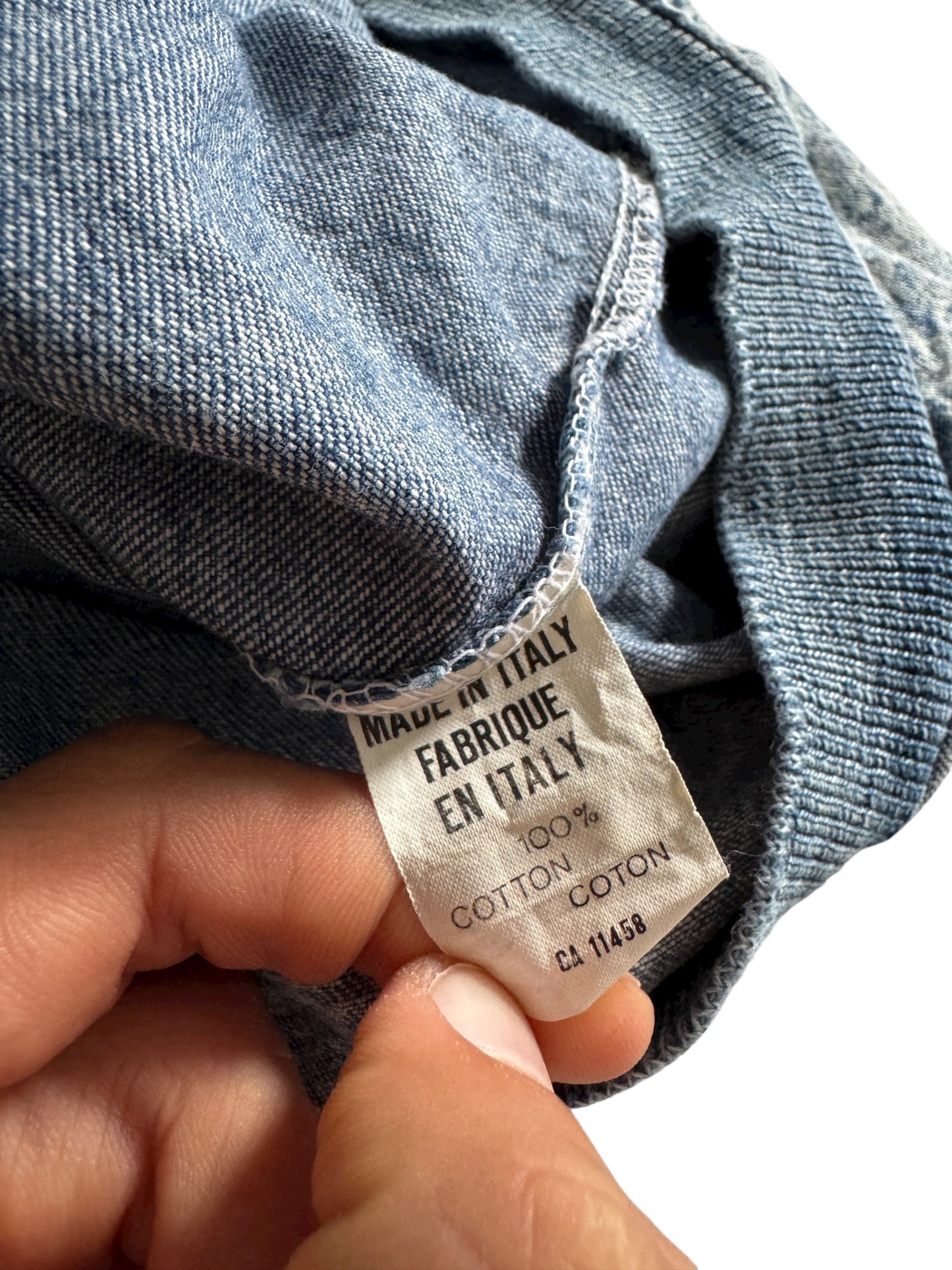 👖 Pulover Vintage Denim – 100% Bumbac – Made in Italy – Men’s S (Boxy Fit)