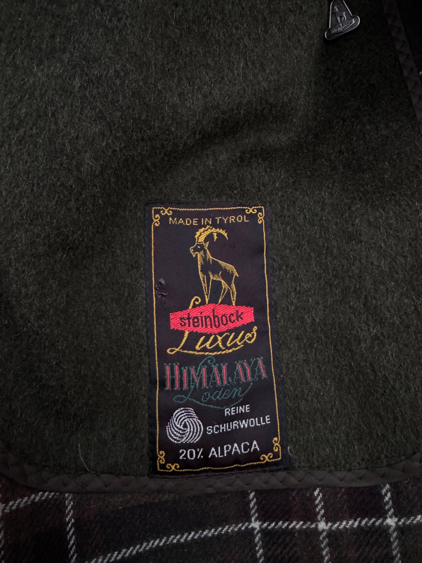 🌳 Palton Vintage Bărbați Verde Închis din Lână Virgină și Alpaca – EU 46 (S oversized / M)