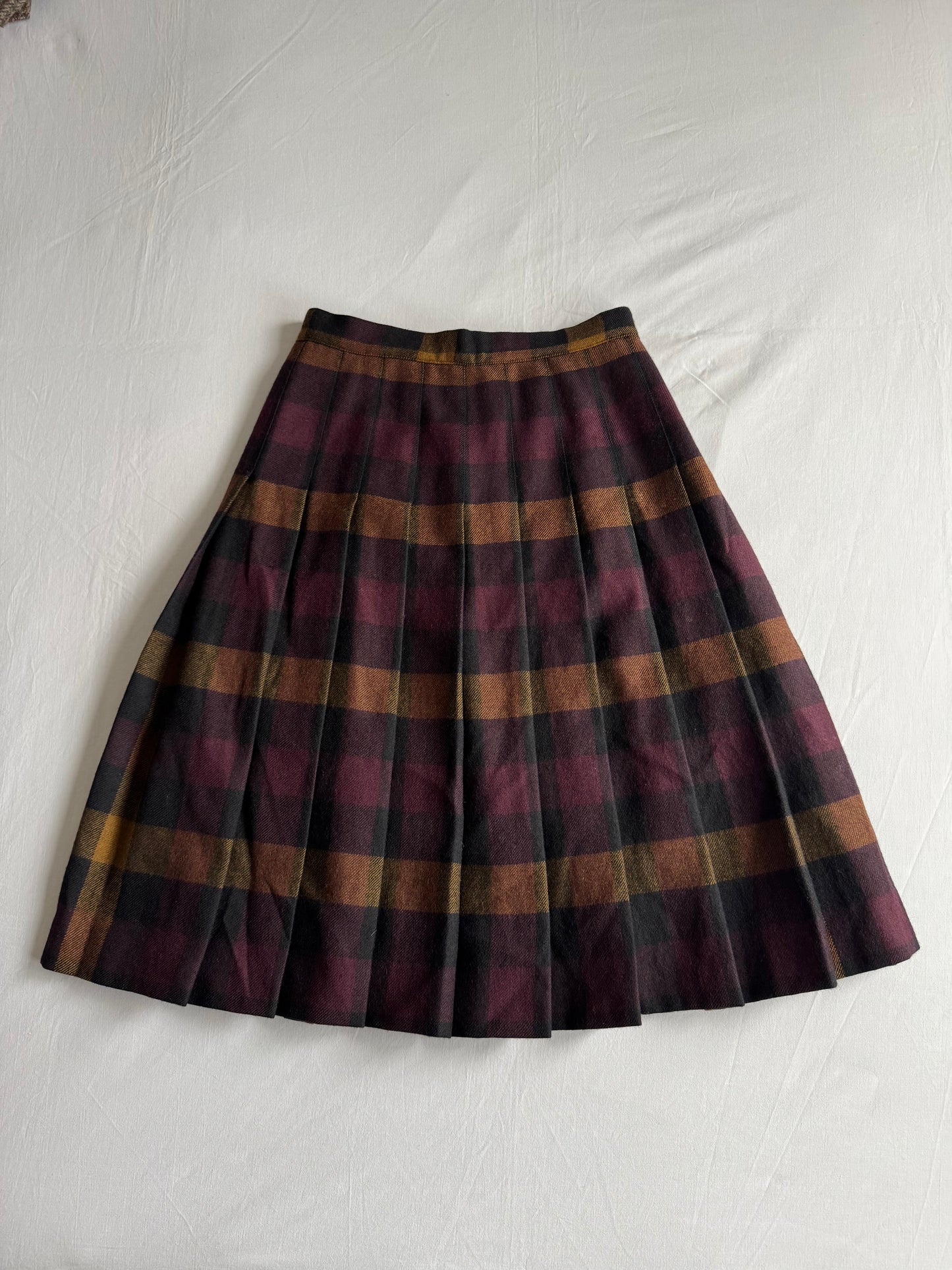 🧍♀️ Fustă Vintage Plisată din Lână Tartan – M (IT 44)