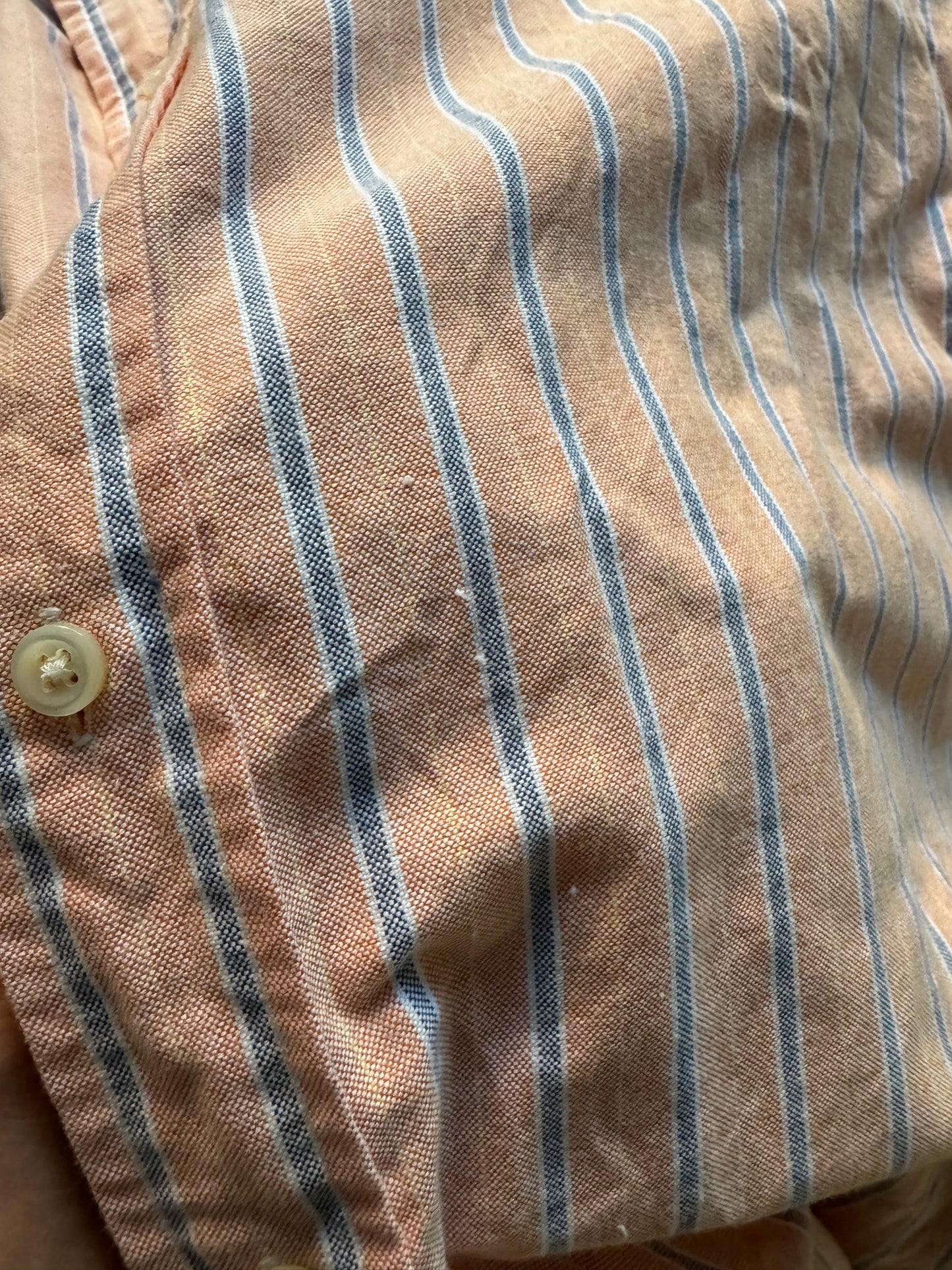 👔 Cămașă vintage Ralph Lauren în dungi somon (Mărime L)