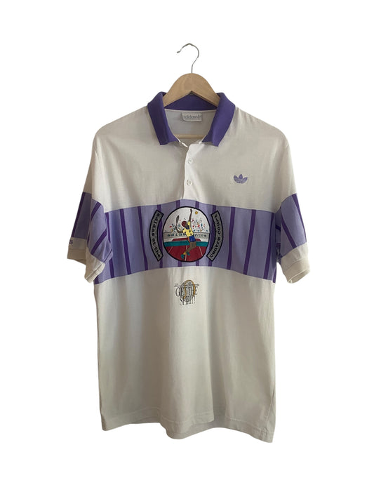 🎾 Tricou Vintage Adidas Polo Tennis „At The Centre Court” – Mărime 52 (potrivit L)