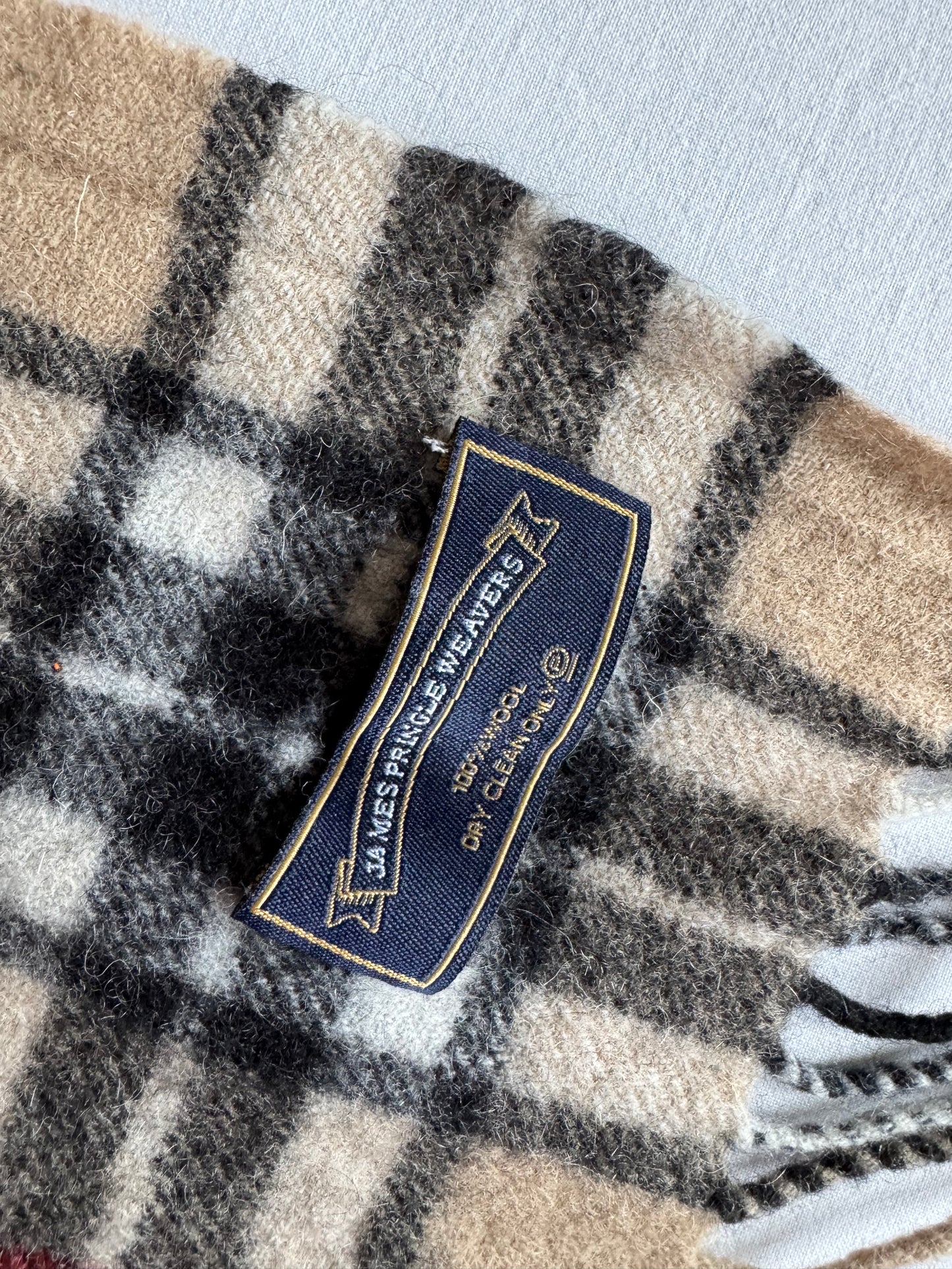 🧣 Fular Vintage Nova Check din Lână – One Size