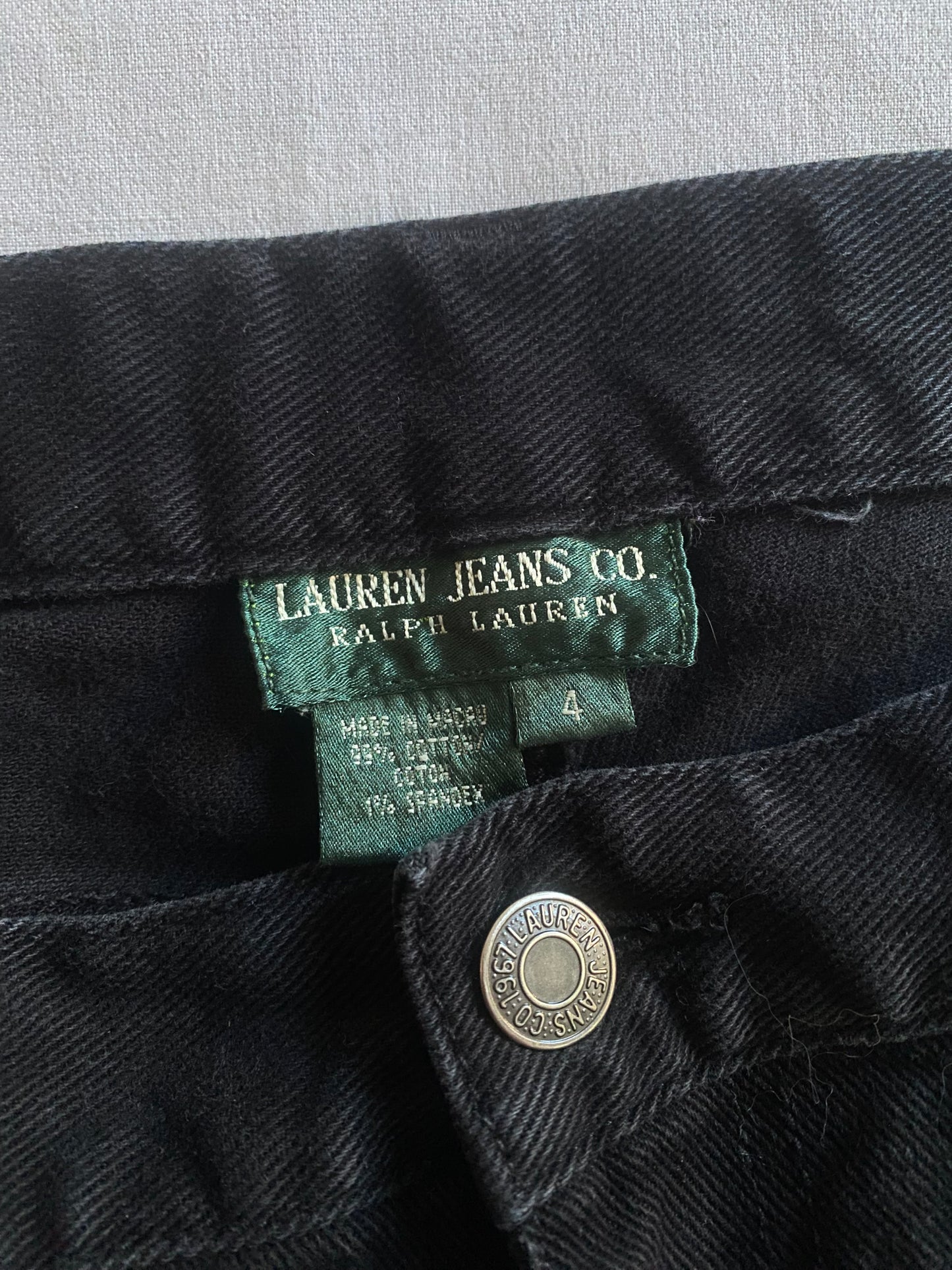 ☕️ Jeans Y2K Lauren by Ralph Lauren – Black Bootcut – Mărime US 4 (≈ EU 36)