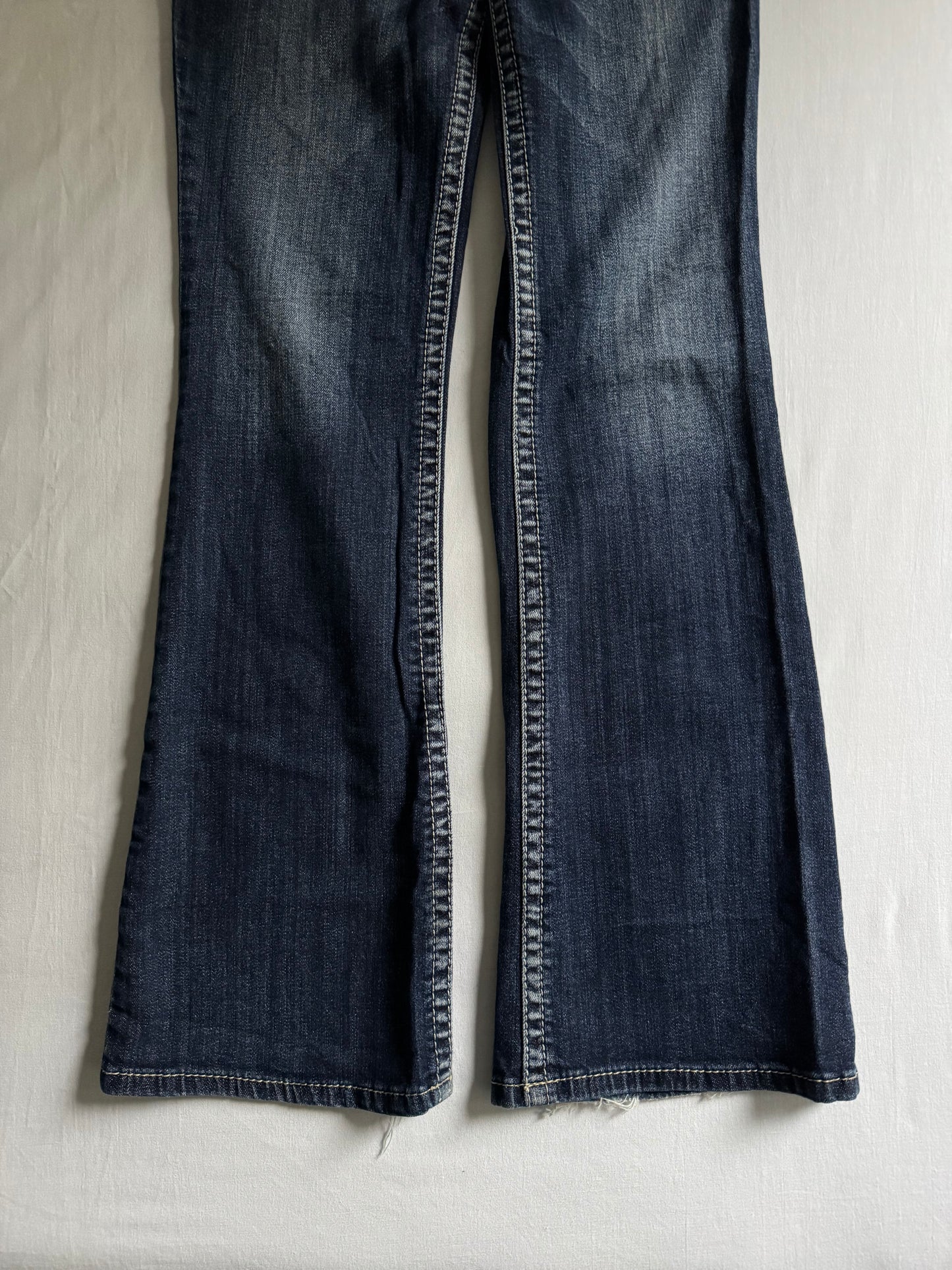 👖 Jeans Silver Y2K pentru femei – Bootcut – W29 / L34 – EU 38