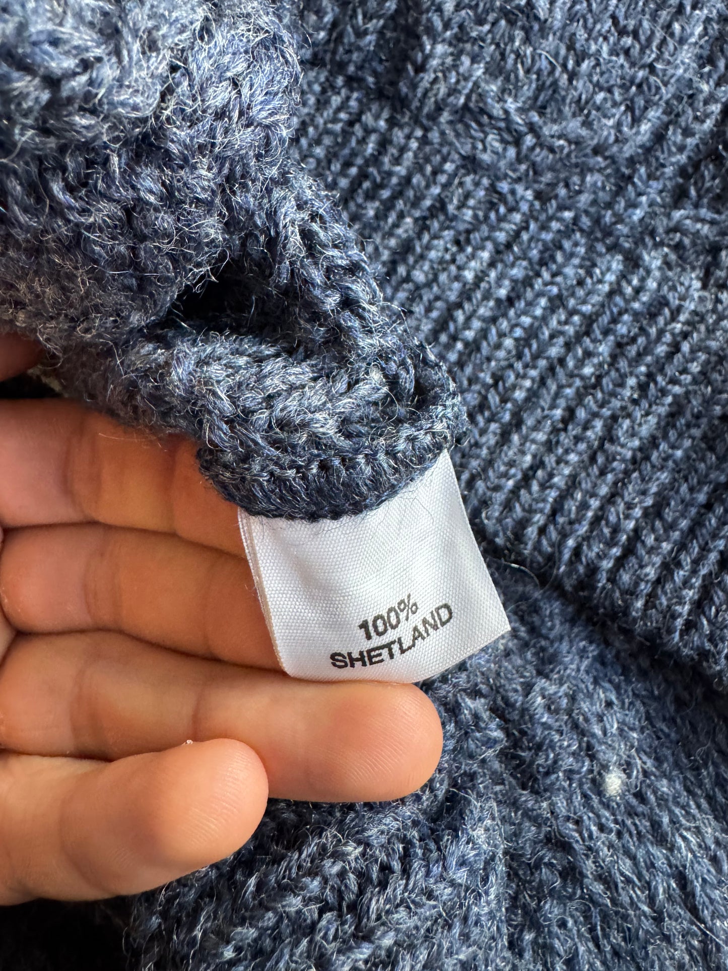 🧶 Pulover Vintage Tricot Gros Navy / Cable Knit (Mărime L)