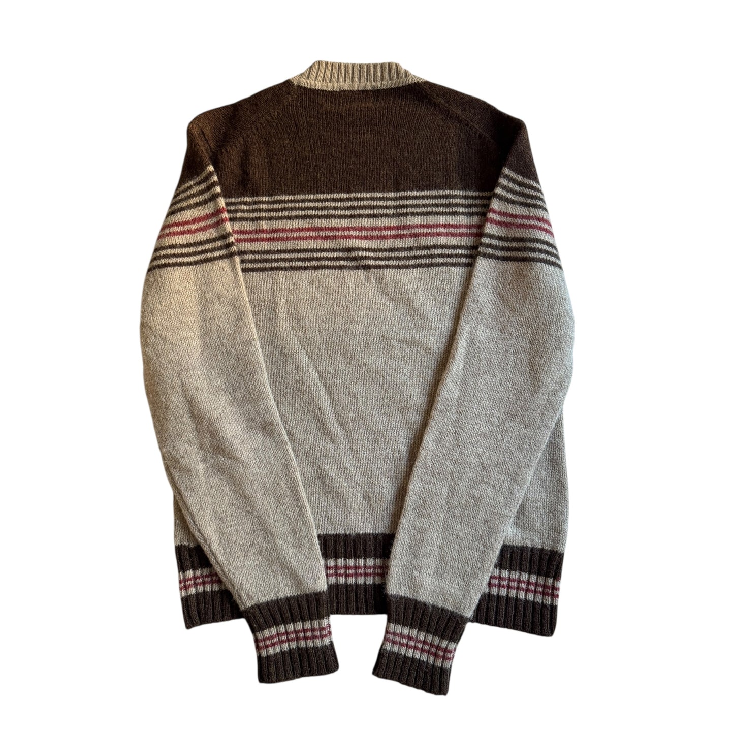 🧶 Pulover vintage 70’s cu dungi – mărimea L (Made in Hong Kong)