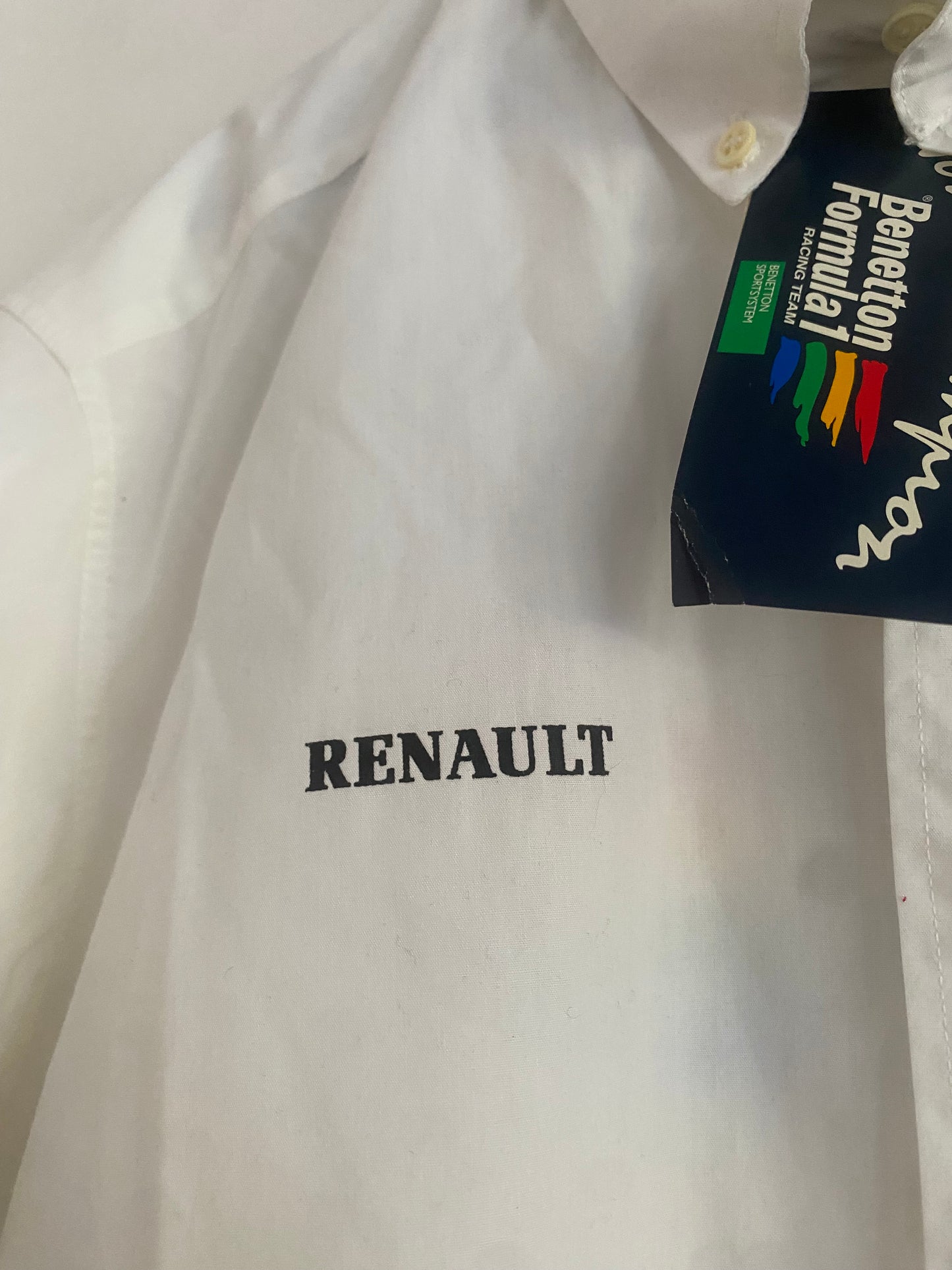 Vintage Benetton Formula 1 Racing Team White Short Sleeve Skirt