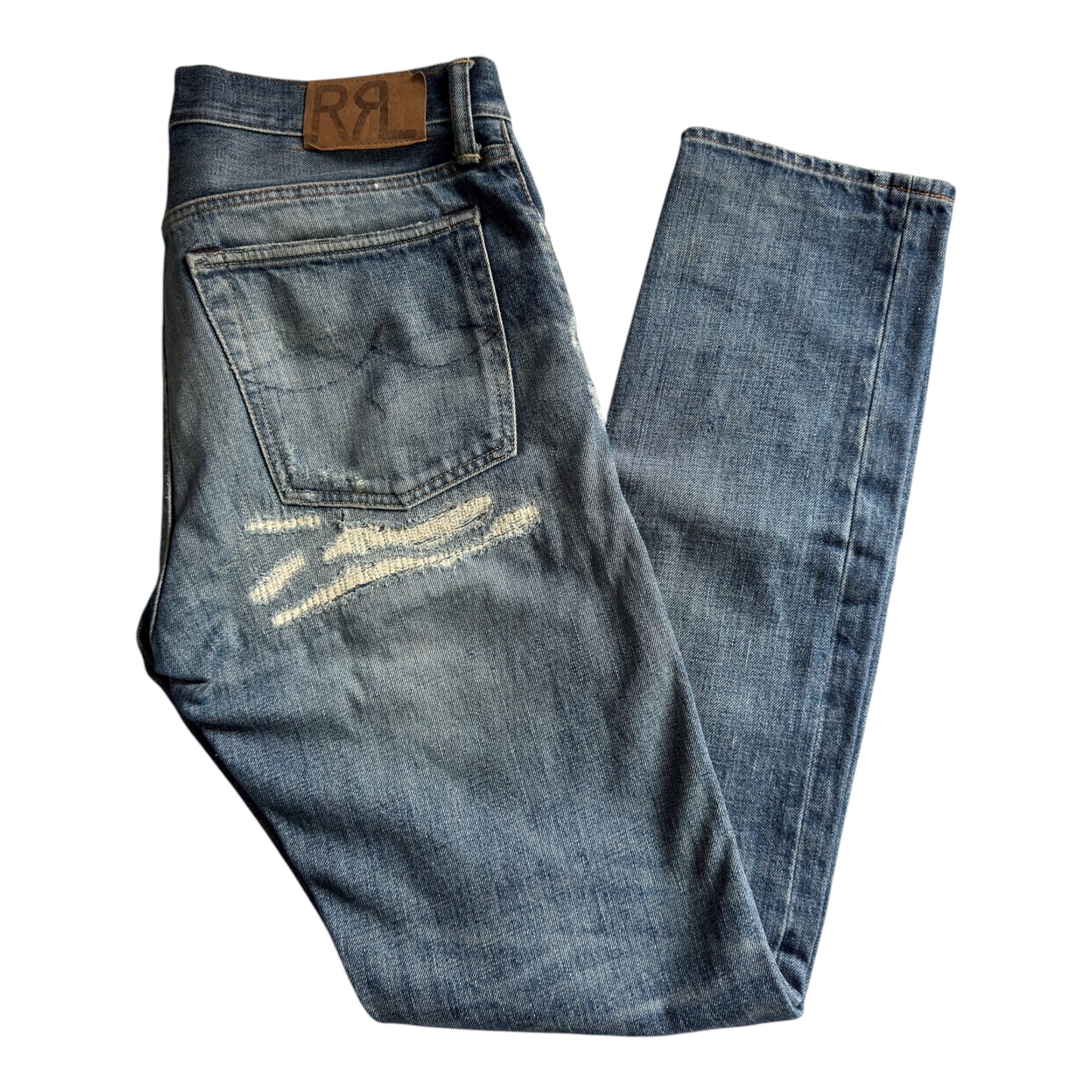 🪡 Ralph Lauren Double RL Slim Patchwork Jeans – W31 x L32 – Made in Mexico