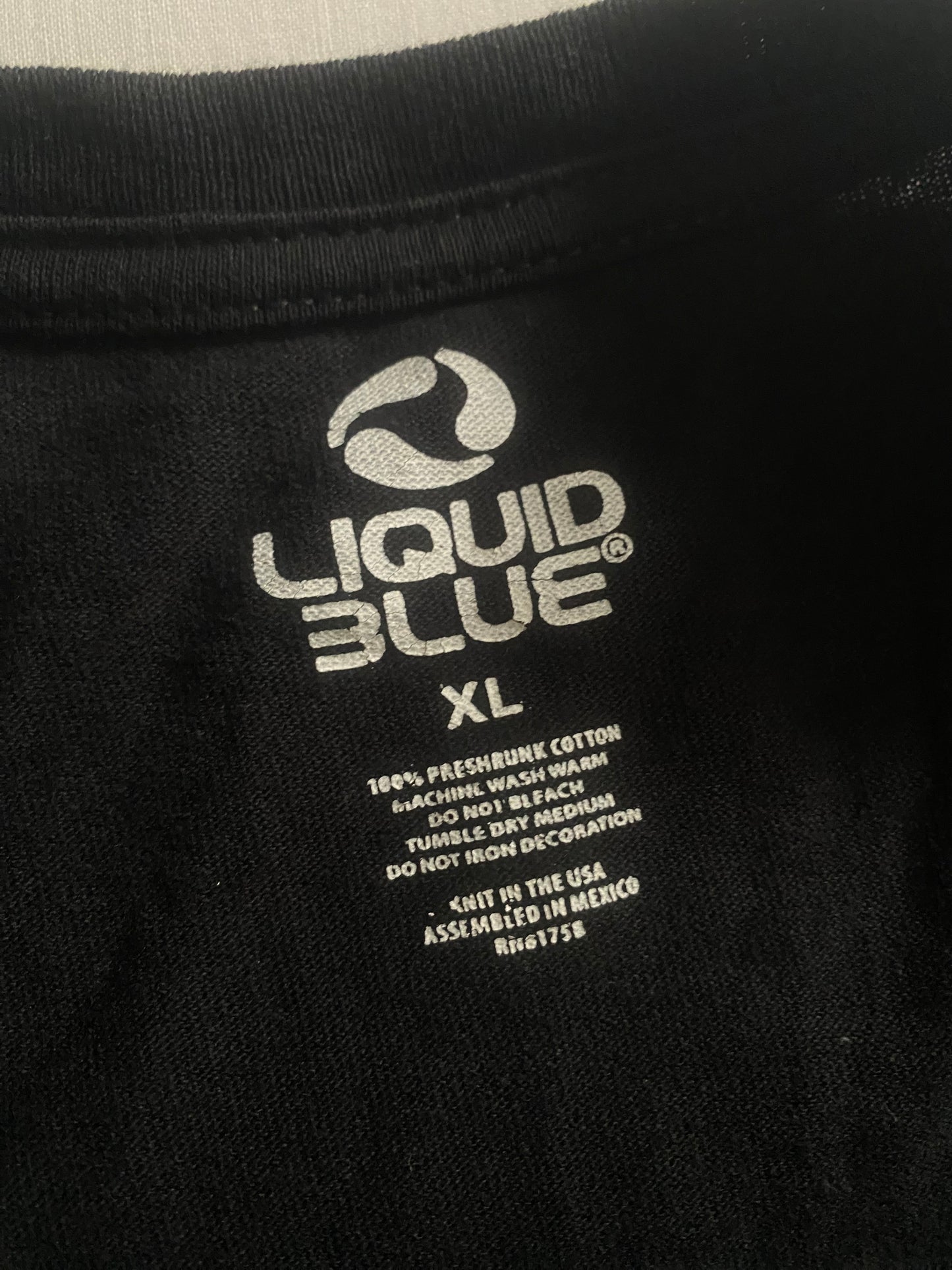 🏍️ Tricou Vintage Liquid Blue Biker – Made in USA, Mărime XL