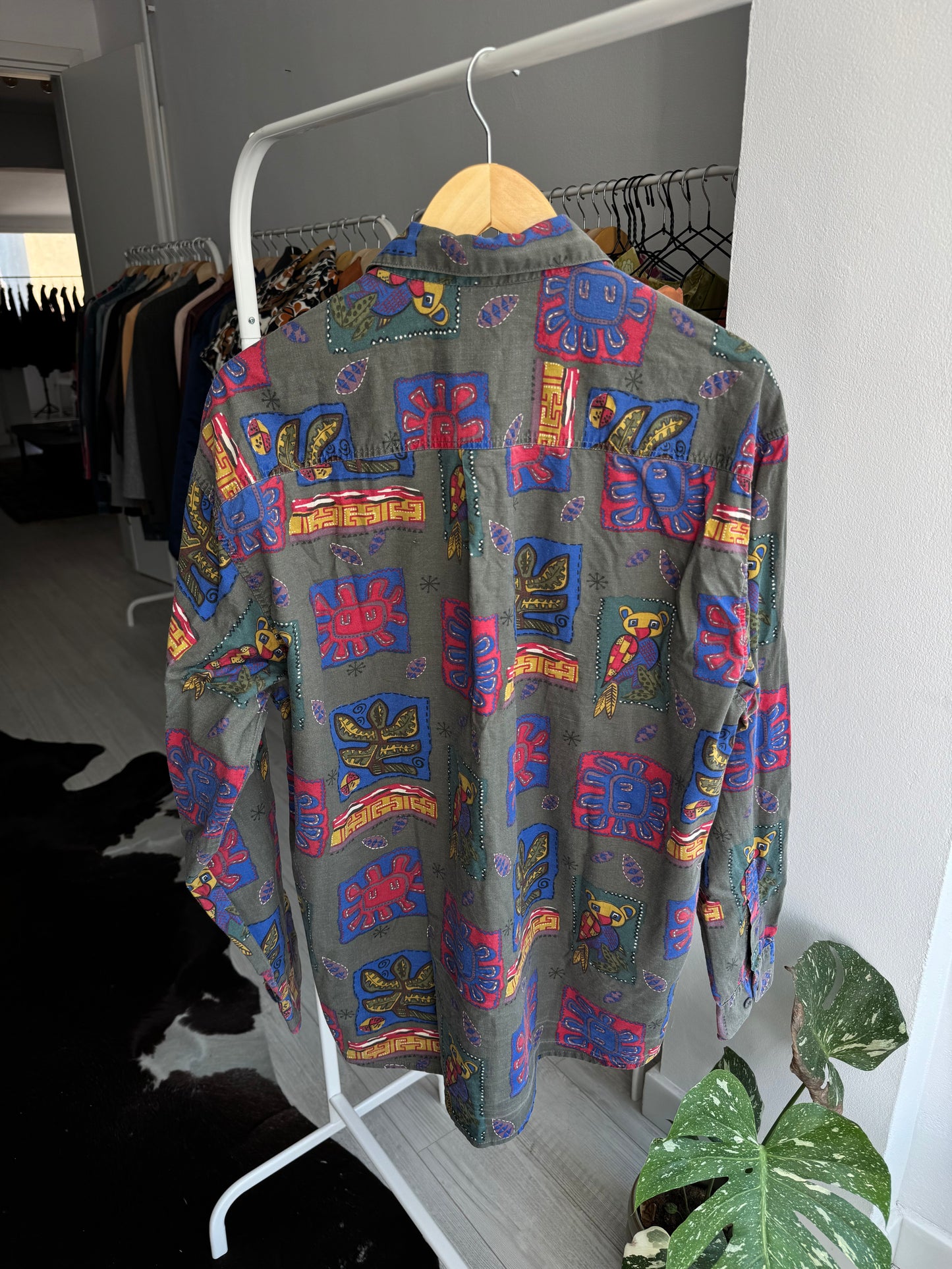 🧸 Cămașă Vintage Graphic Print – L Bărbați