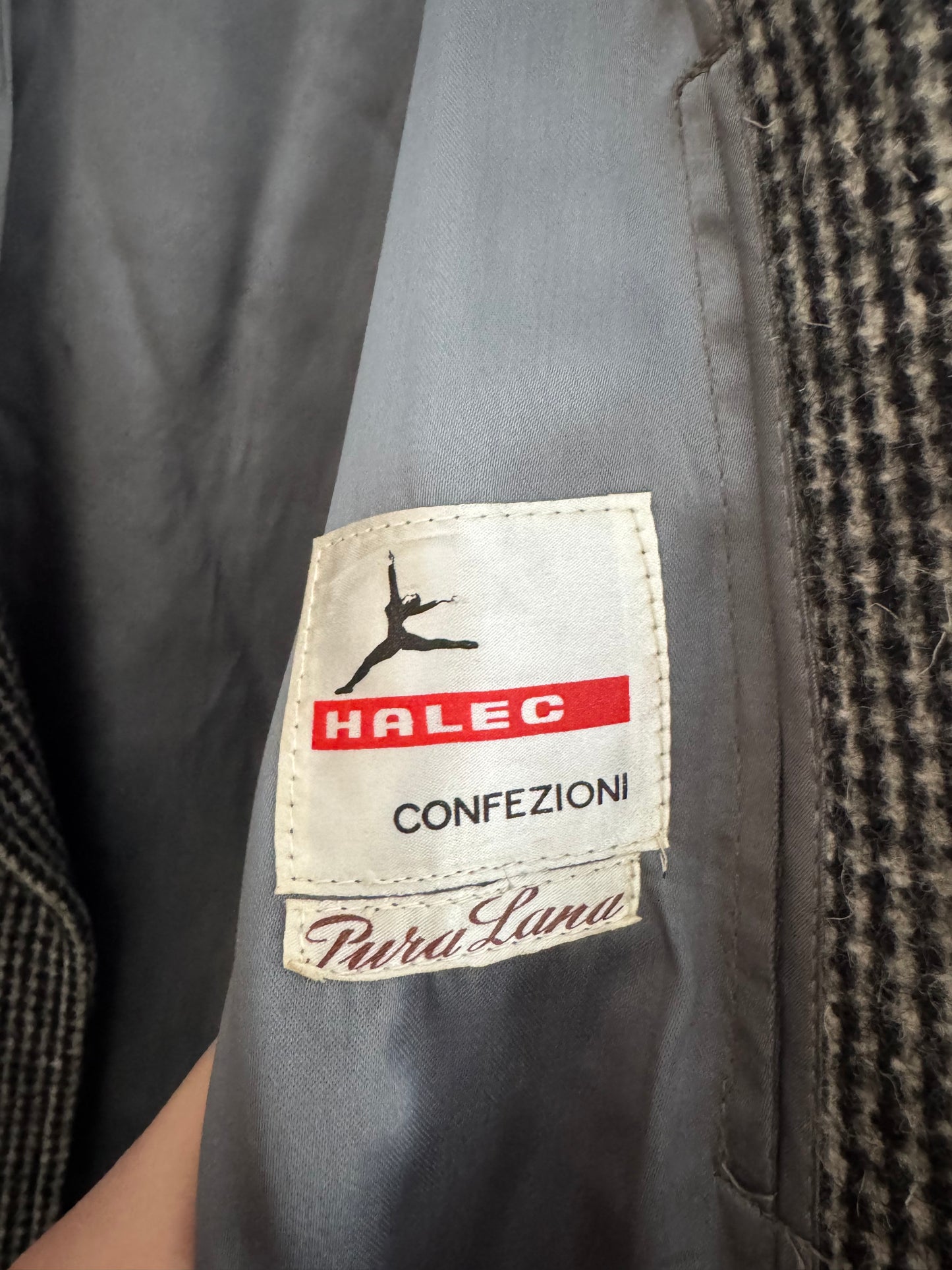 🧥 Palton Deadstock 70’s Gri Texturat din Lână Pură – Marimea 48 (M Bărbați)