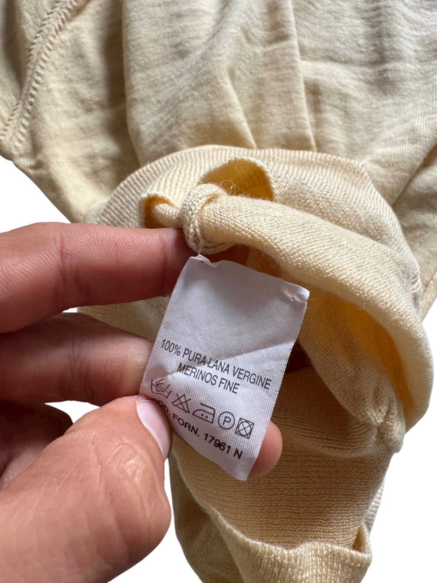 🏁 🍋 Pulover Vintage Martini Racing – Yellow V-Neck – 100% Merino Superfine – Made in Italy – Men’s S