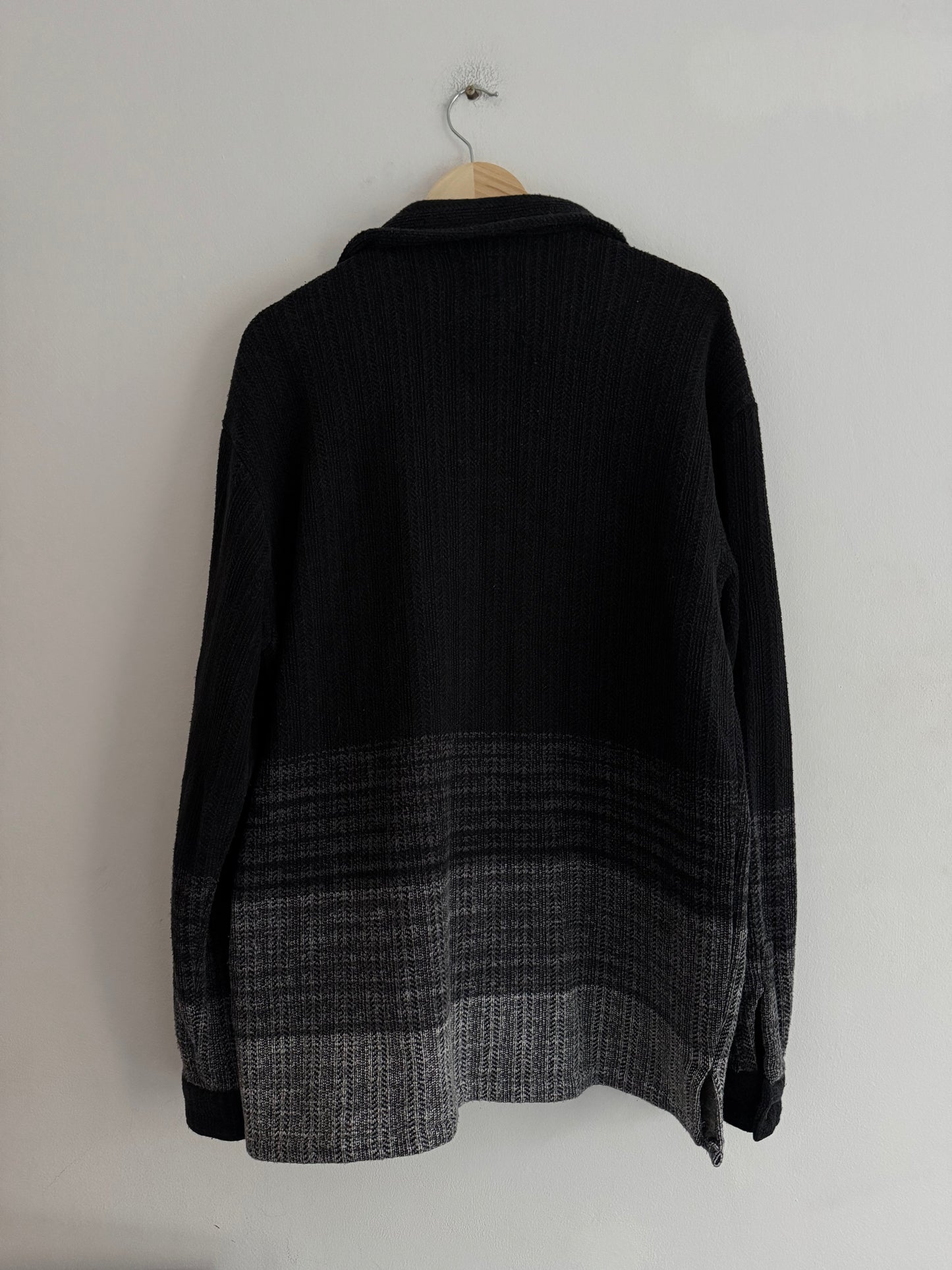 🧶 Overshirt Vintage Bărbați Levi’s Negru Tricotat din Bumbac și Acril – L