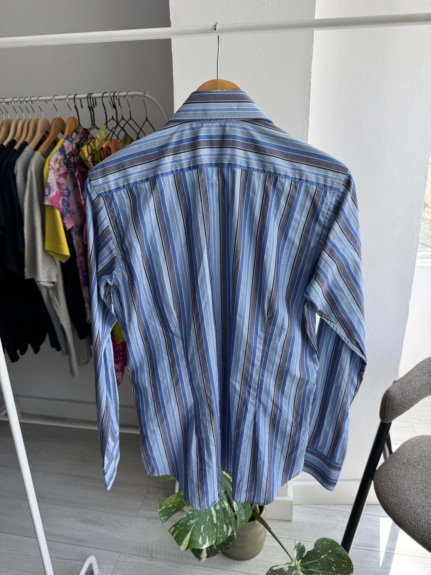 👔 Cămașă Dungi Etro Slim Fit Vintage - Made in Italy – M Bărbați
