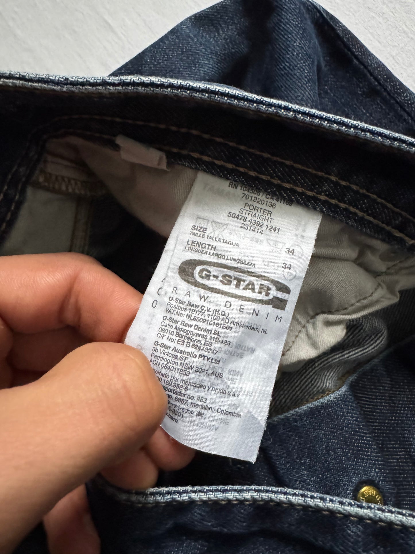 👖 Jeans G-Star Raw Dark Denim – W34 / L34