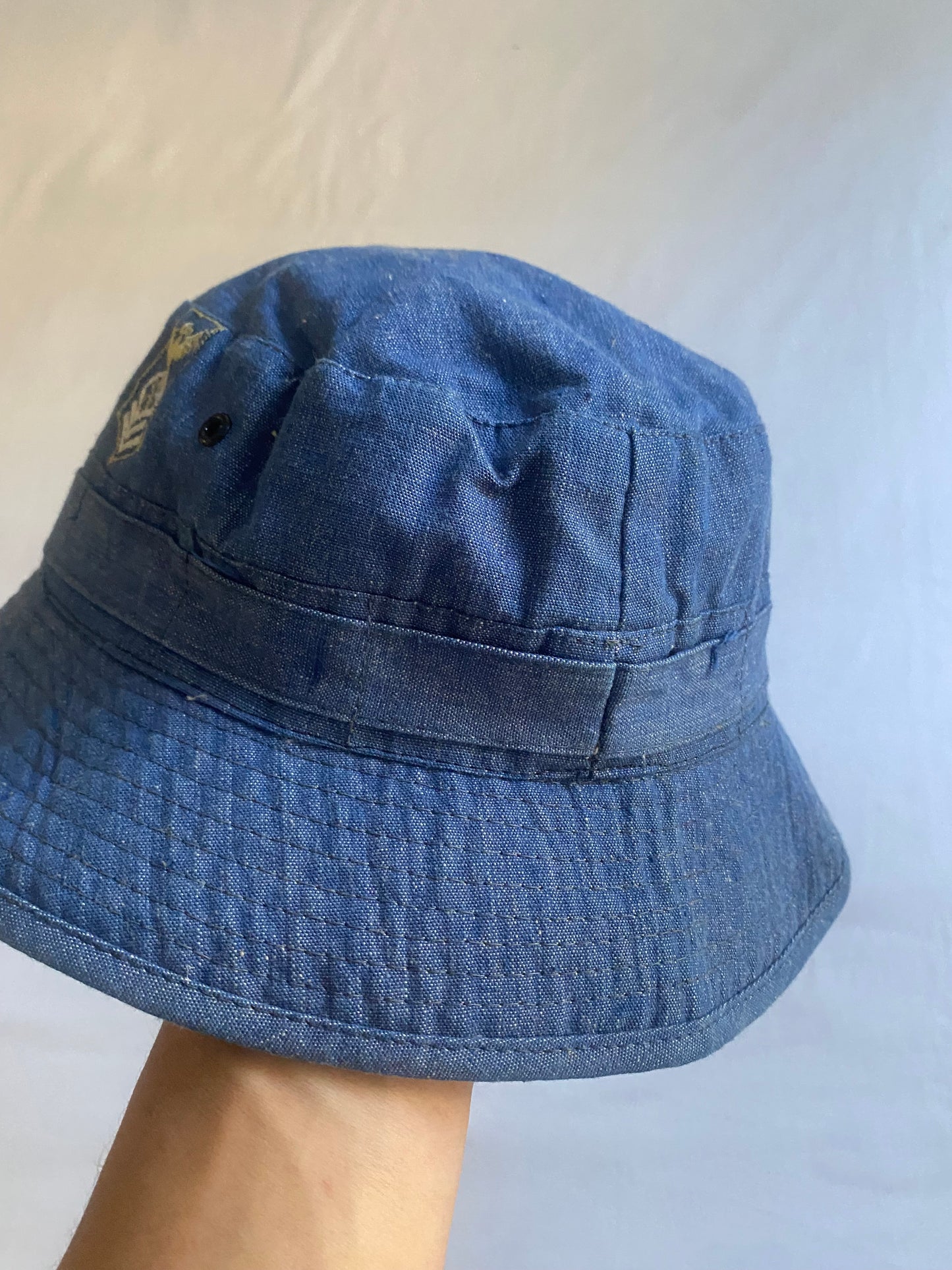 Vintage Military Denim Bucket Hat