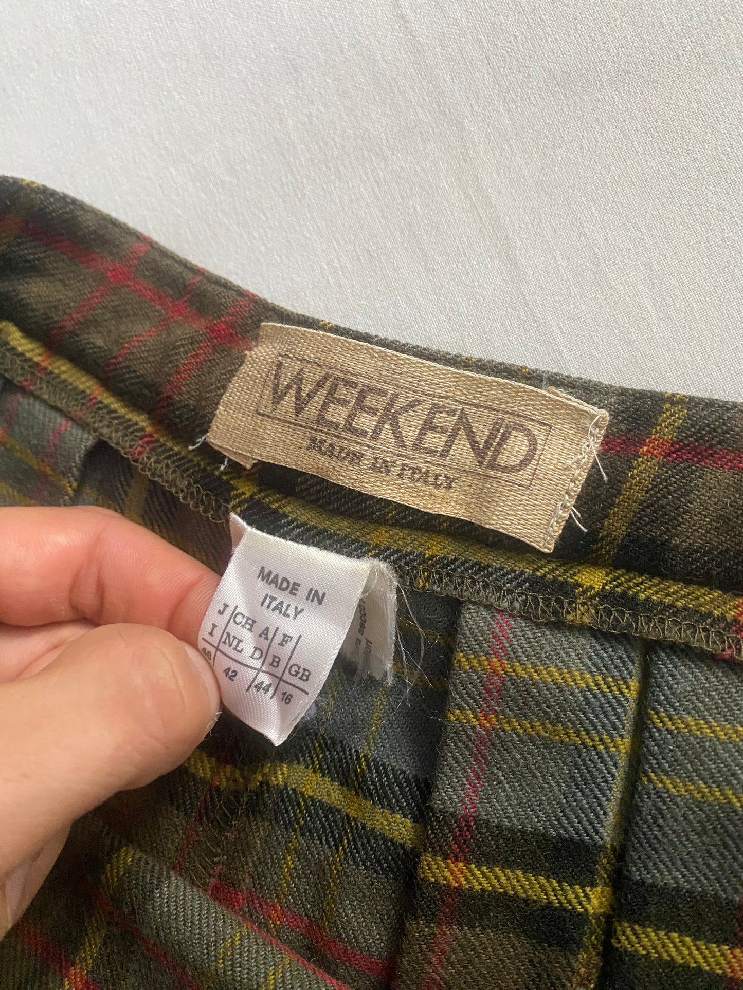 Fustă Weekend by Max Mara – Tartan – 100% Lână Virgină – EU 42 – Made in Italy