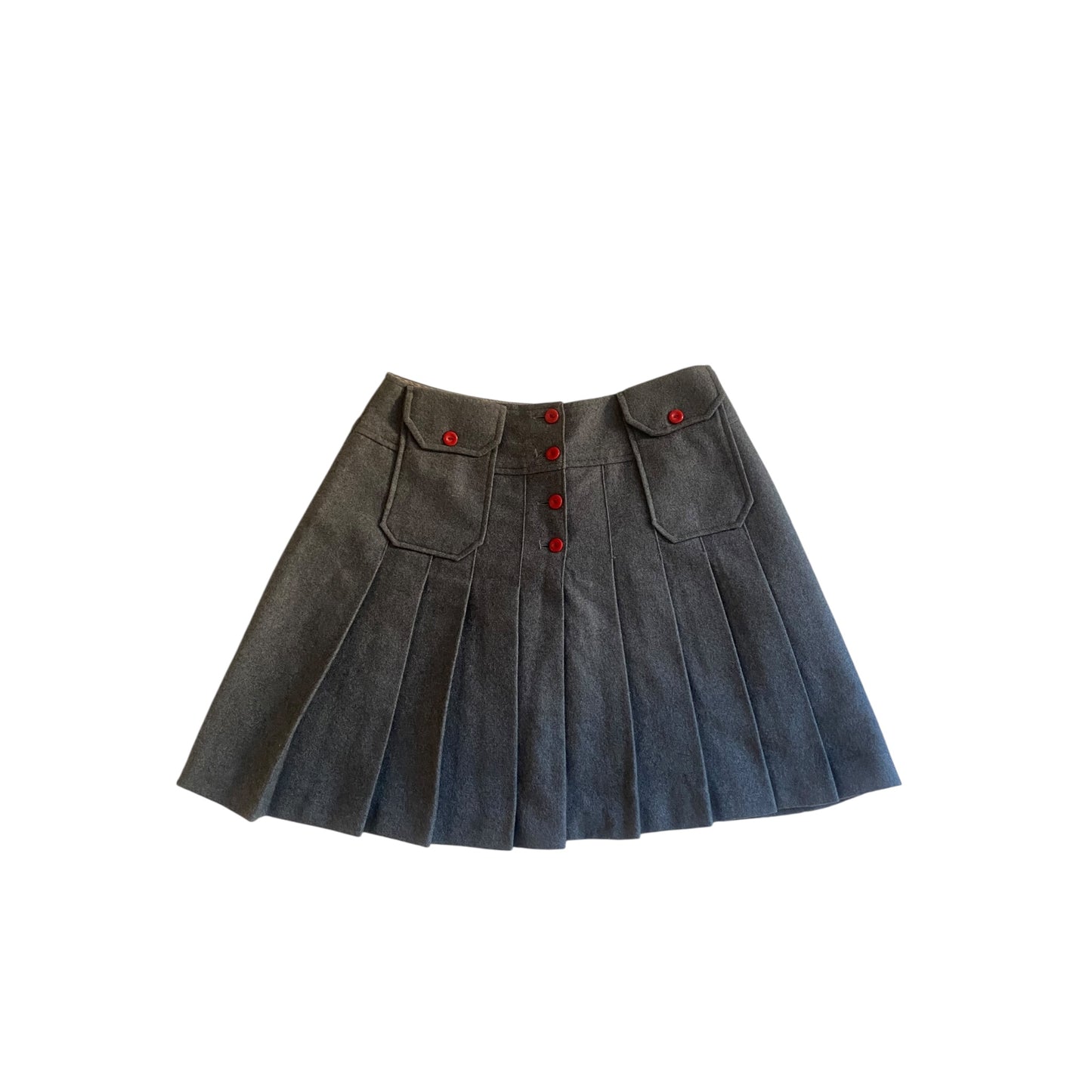 Fustă Vintage Plisată – 100% Lână - Talie 37 cm