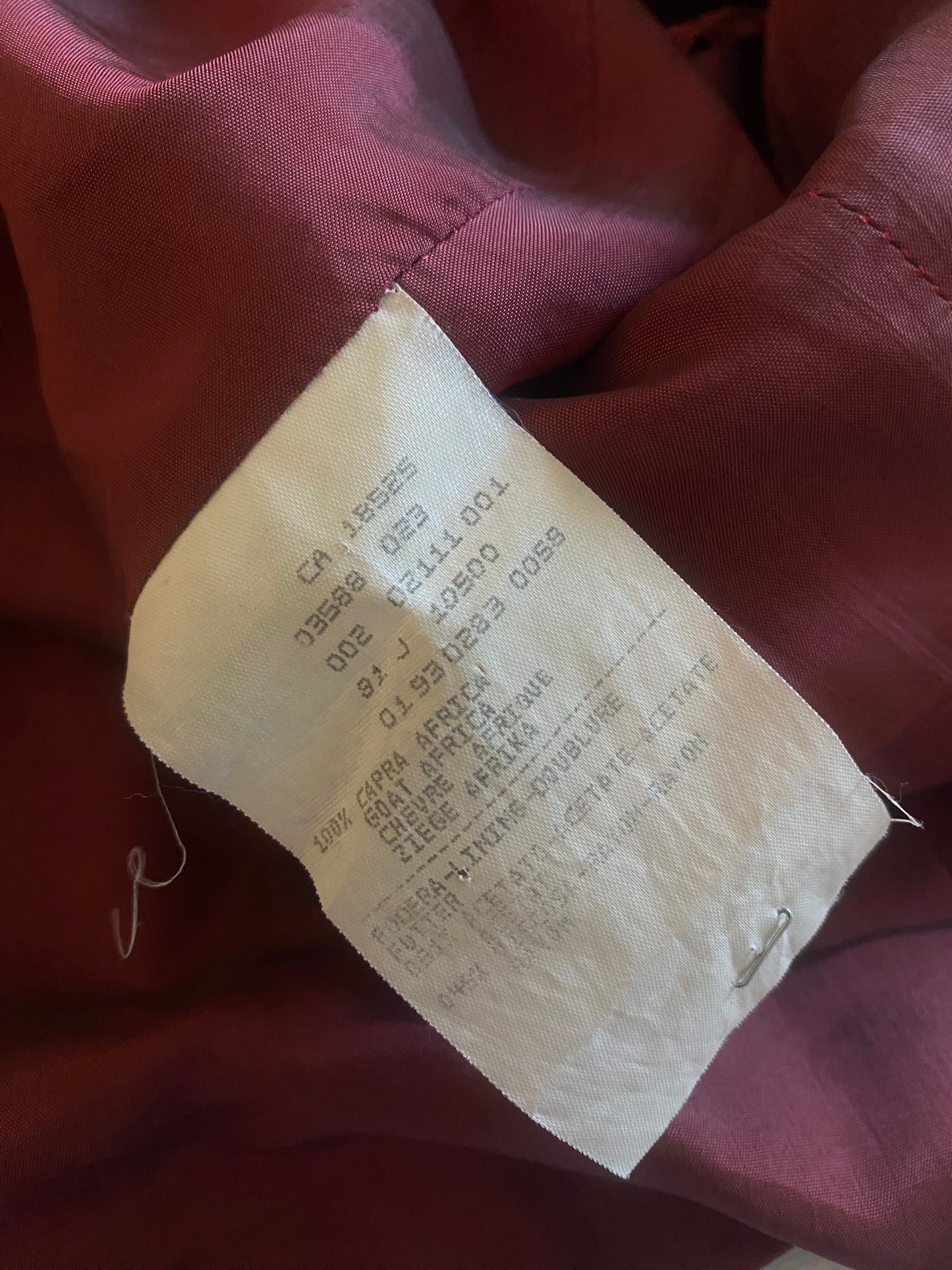 Sacou Vintage Emporio Armani – Piele Burgundy – Anii ’80 – Made in Italy – IT 44