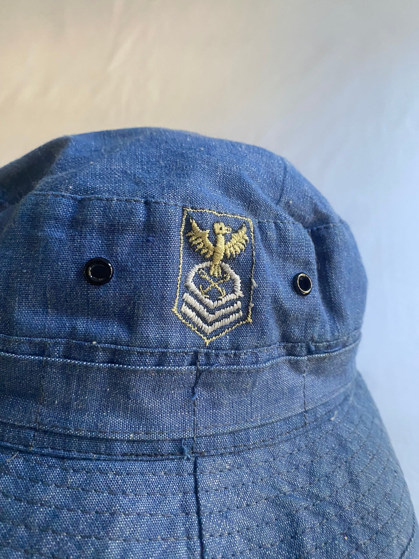 Vintage Military Denim Bucket Hat