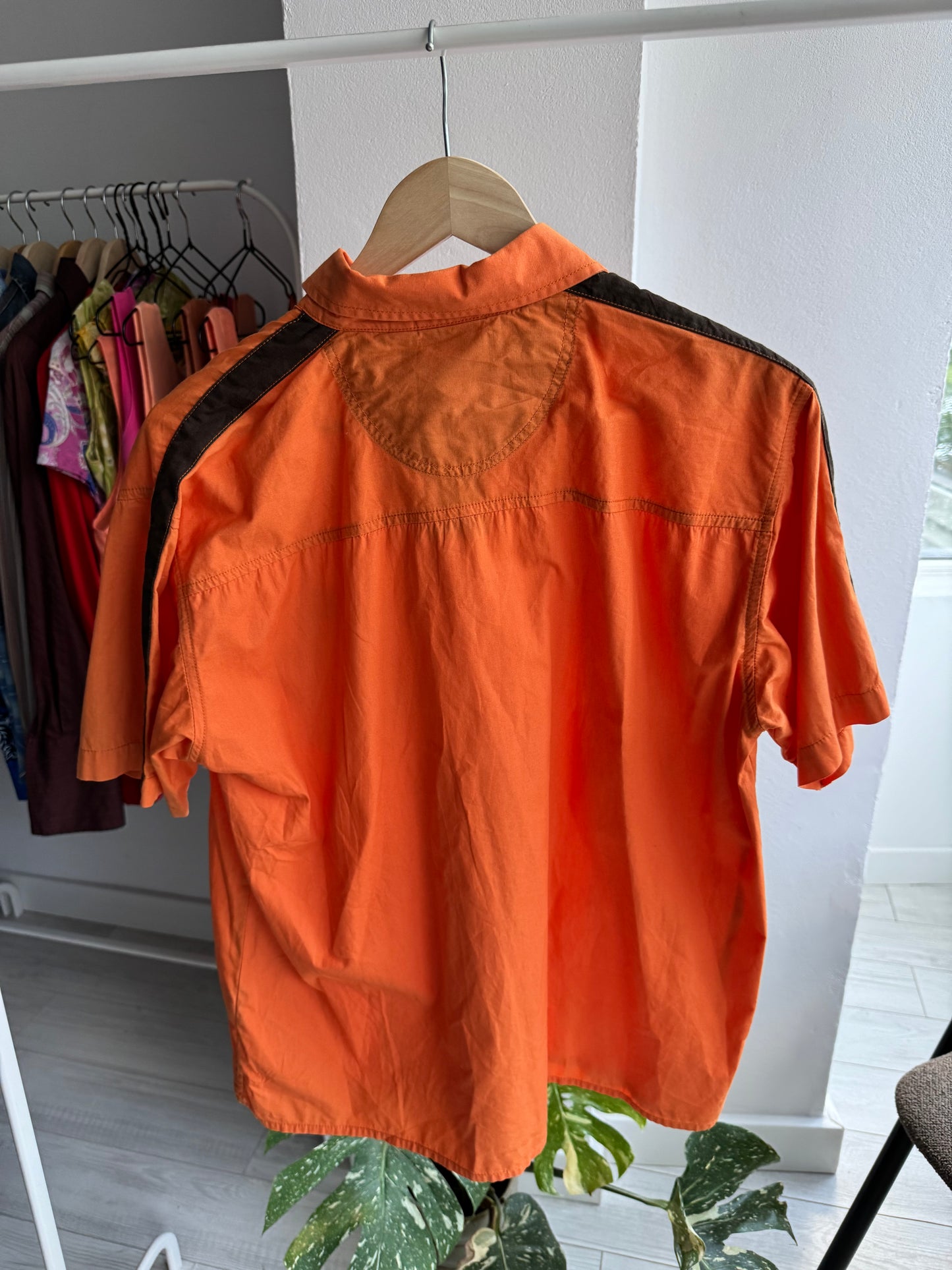 🍊 Cămașă Keith Haring Print Portocaliu Vintage | Bumbac – M