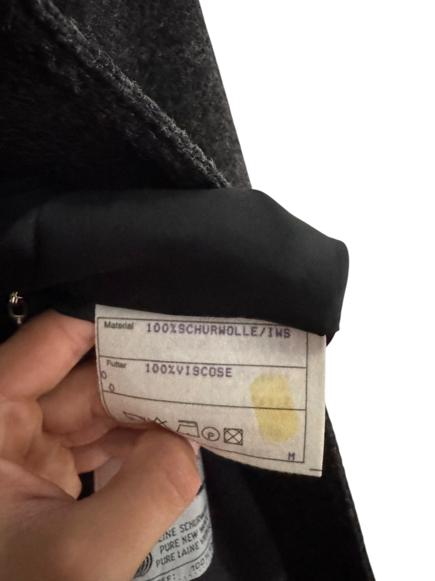 Palton Vintage Gri Închis – 100% Lână Virgină – Men’s M